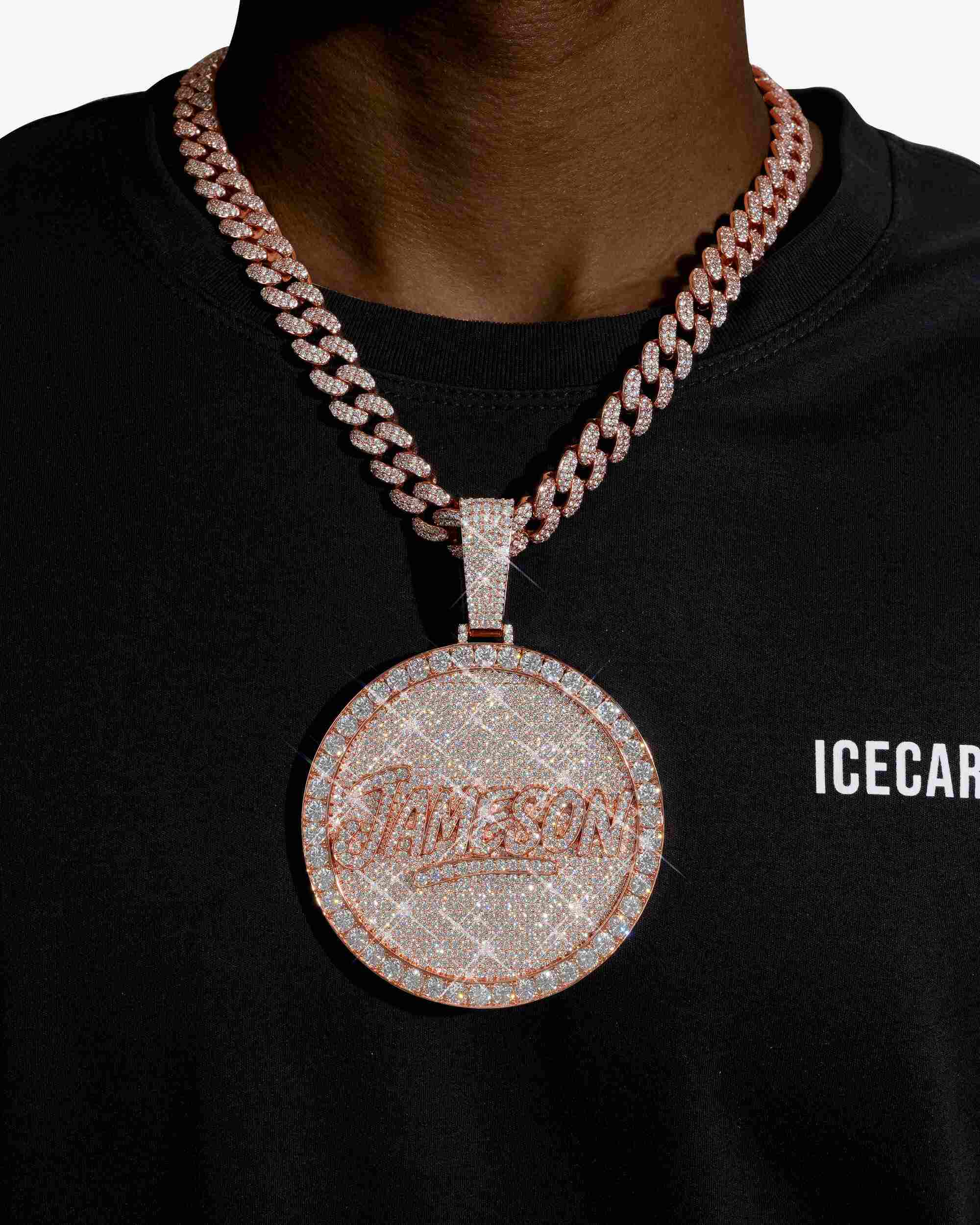 "Jameson" Custom Circle Pendant 14K Gold (view 2 of 4)