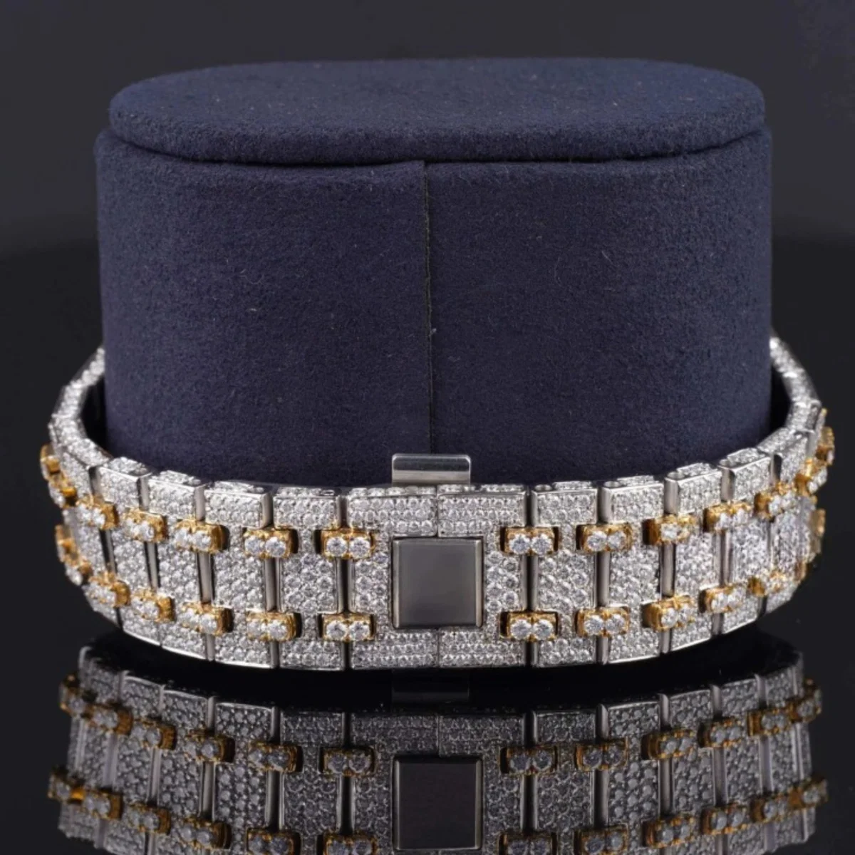 Japan Automatic Fabulous Iced Out Analog Moissanite Watch (view 7 of 7)