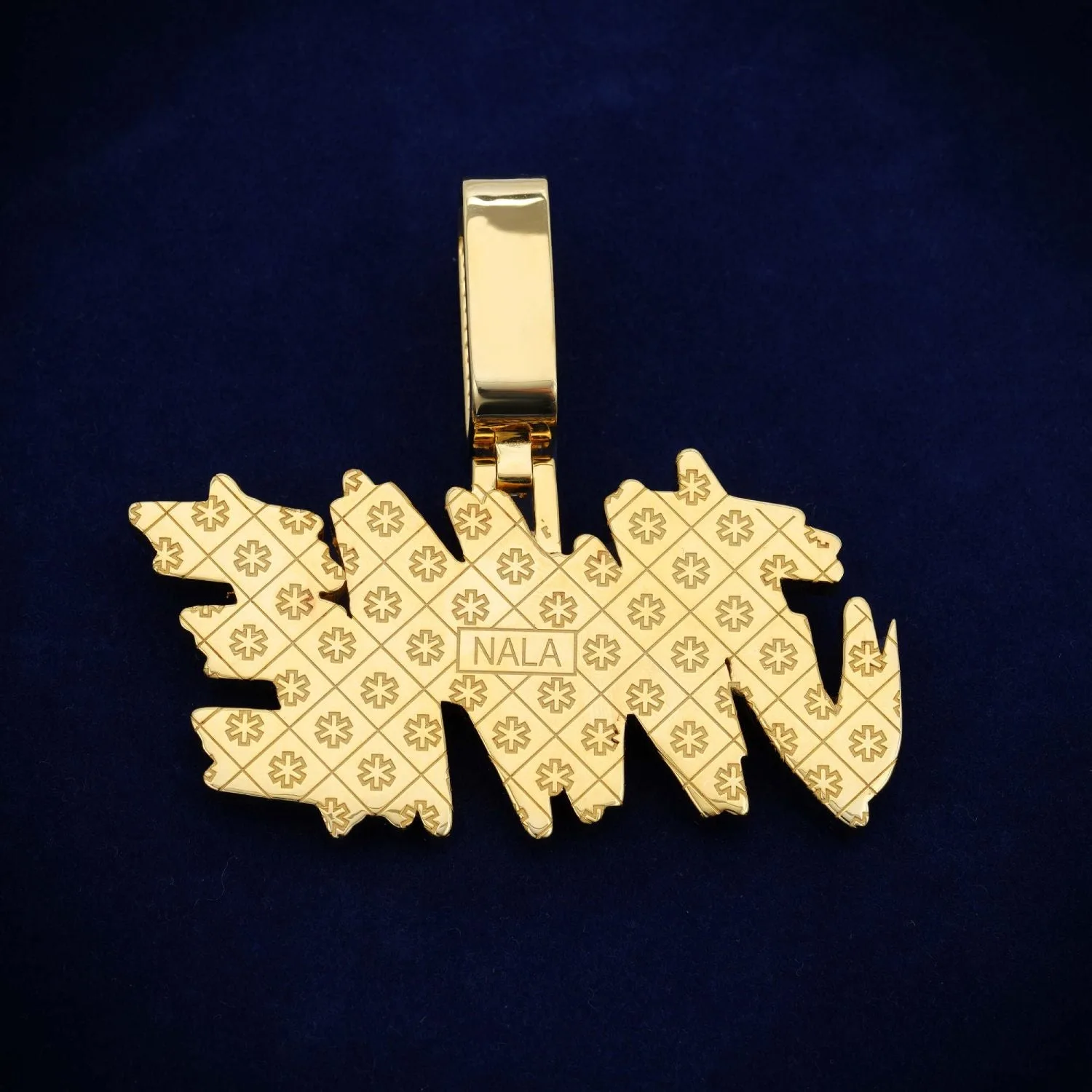 "JWAE" Custom Moissanite Name Pendant 14K Gold (view 3 of 4)