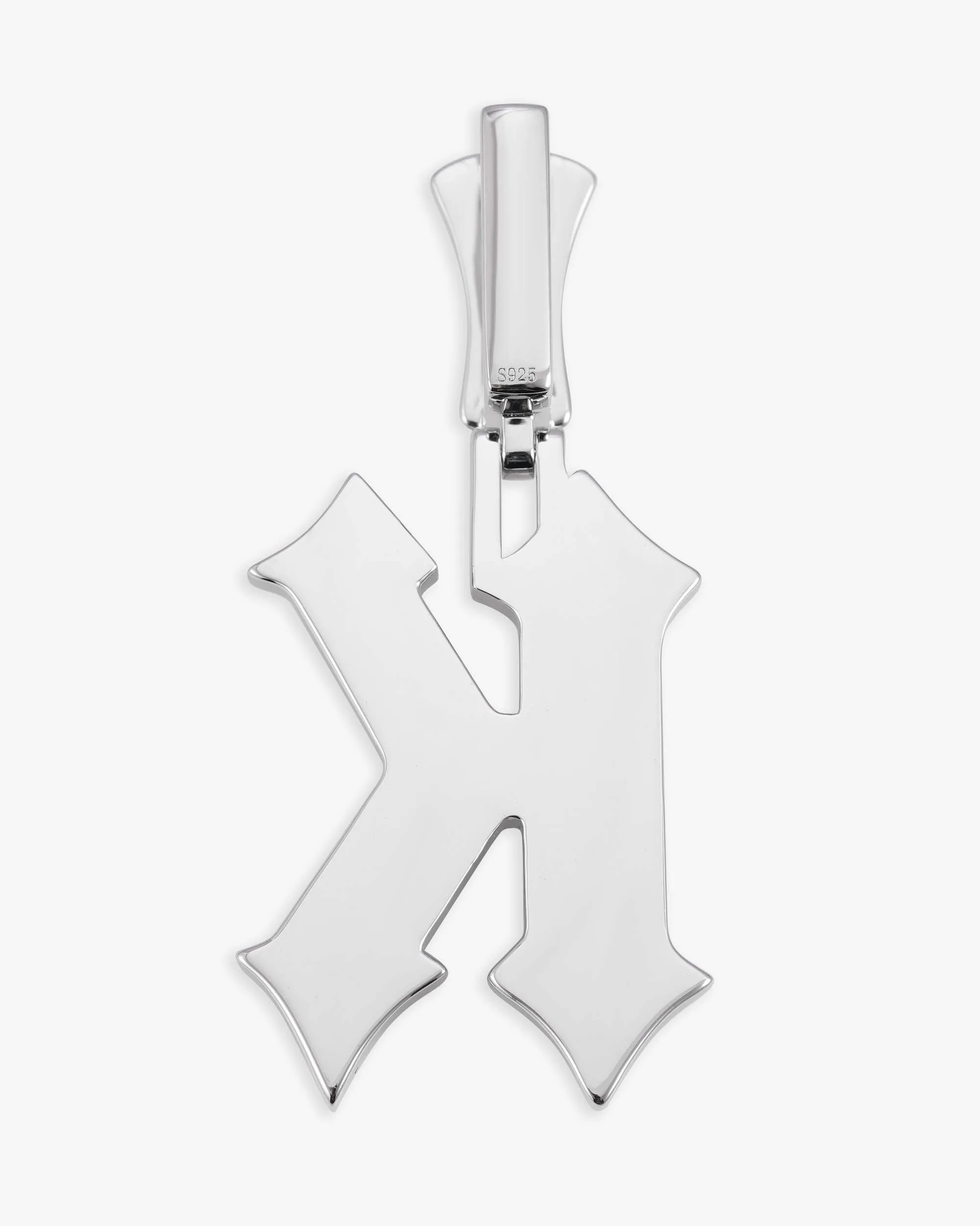 Moissanite "K" Letter Pendant 14K Gold (view 3 of 15)