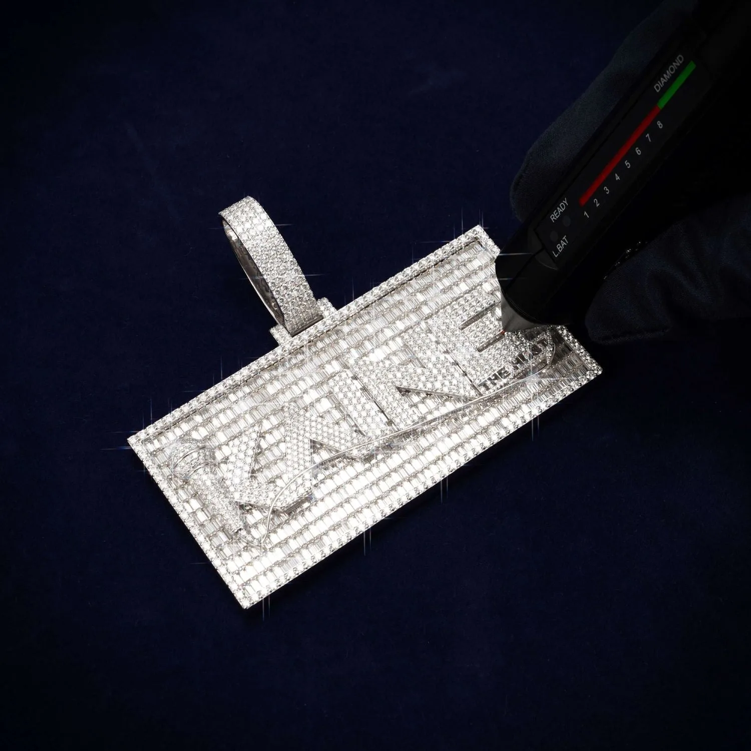 "KAINE" Custom Moissanite Name Pendant 14K Gold (view 3 of 3)