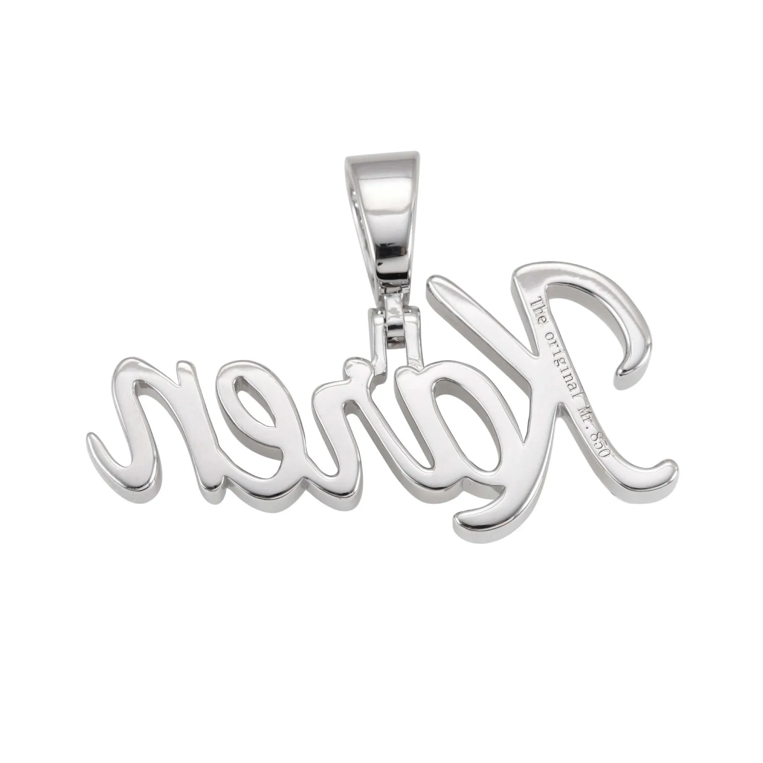 "KAREN" Moissanite Custom Name Pendant 14K Gold (view 3 of 4)