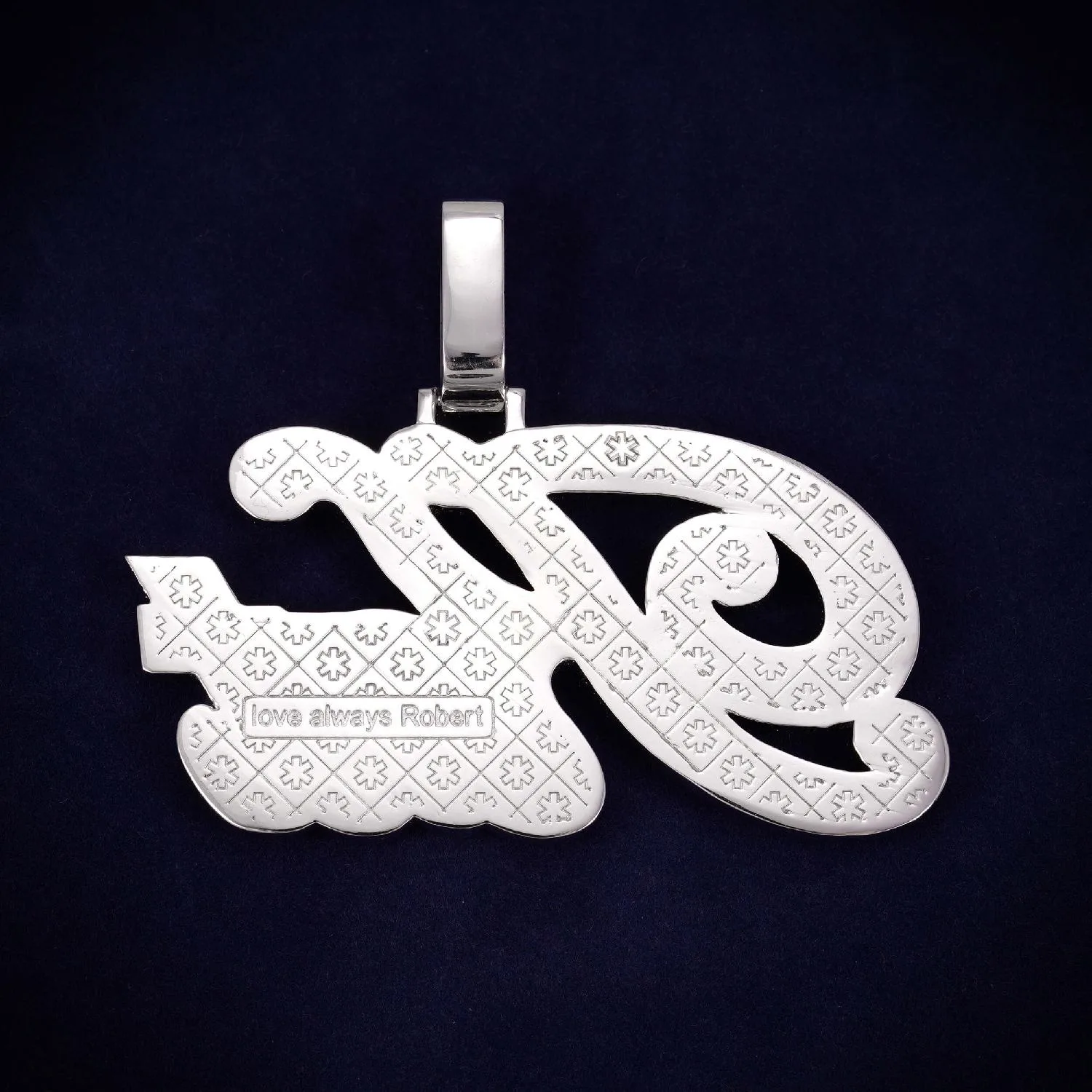 "KAT" Custom Moissanite Name Pendant 14K Gold (view 2 of 3)