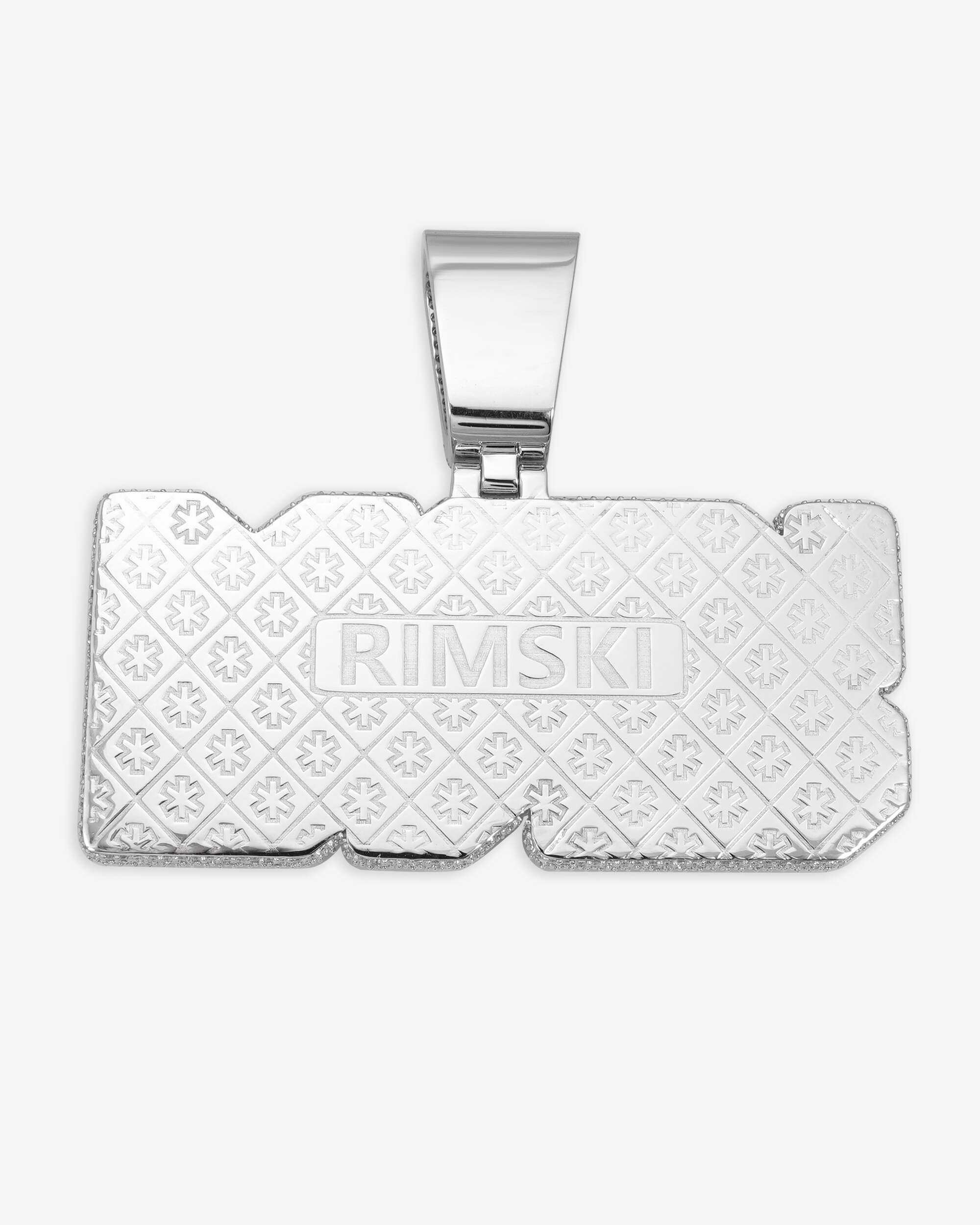 "KDM GNG" Custom Moissanite Name Pendant 14K Gold (view 3 of 4)