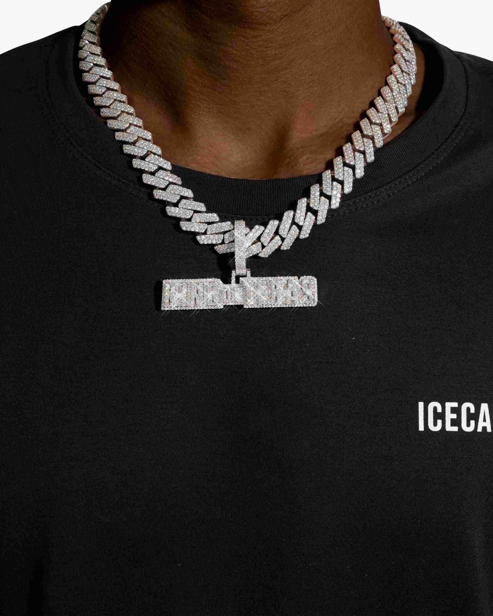 "KingOfTexas" Custom Moissanite Name Pendant 14K Gold (view 2 of 4)
