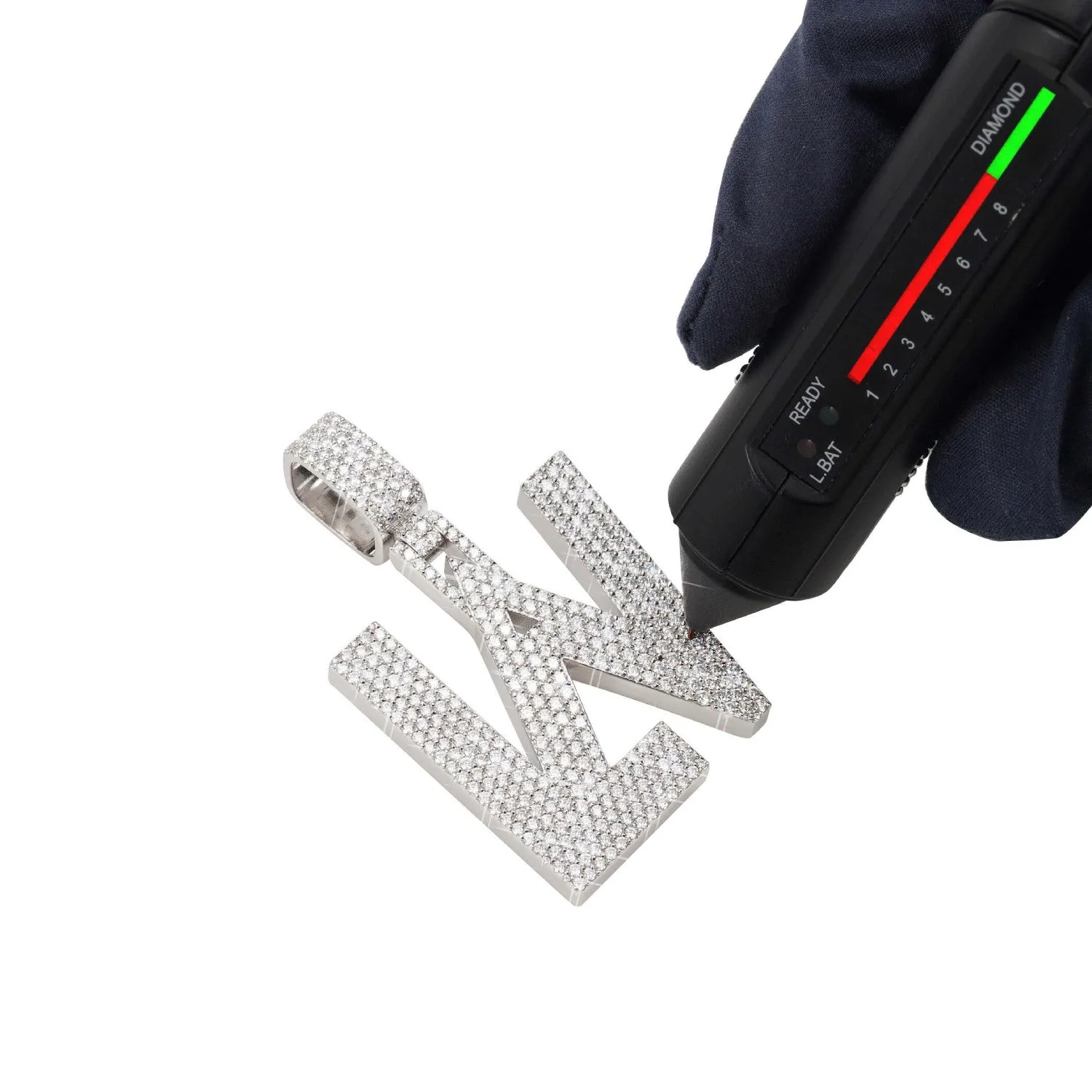 "LAV" Moissanite Custom Name Pendant 14K Gold (view 5 of 5)