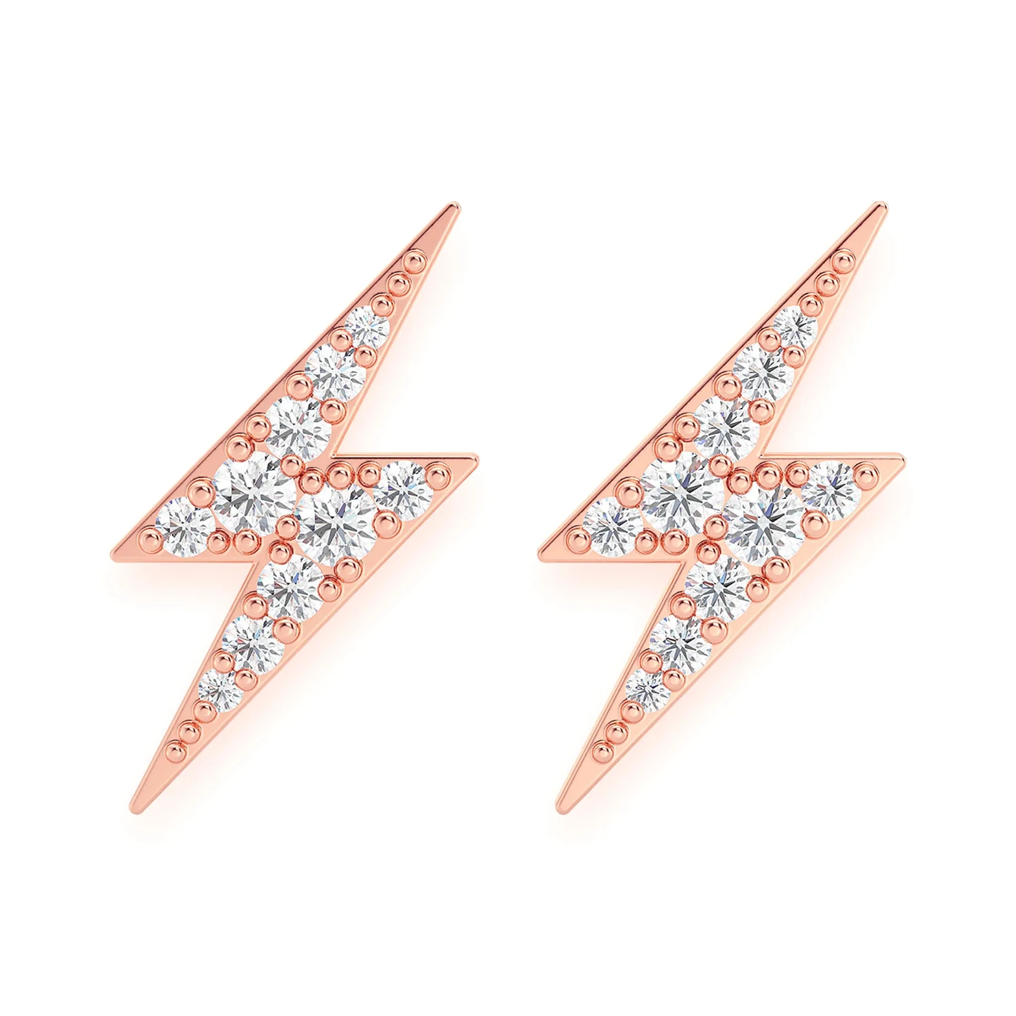 Lightning Diamond Studs - earrings in yellow gold (view 10 of 11)