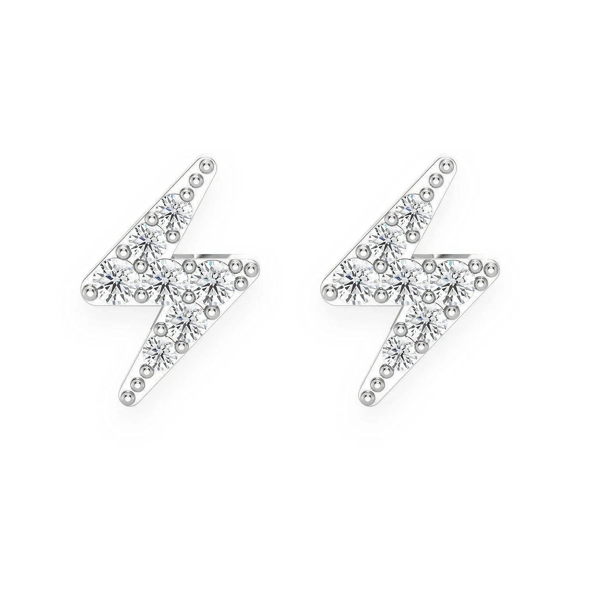Lightning Diamond Studs - earrings in yellow gold (view 3 of 11)