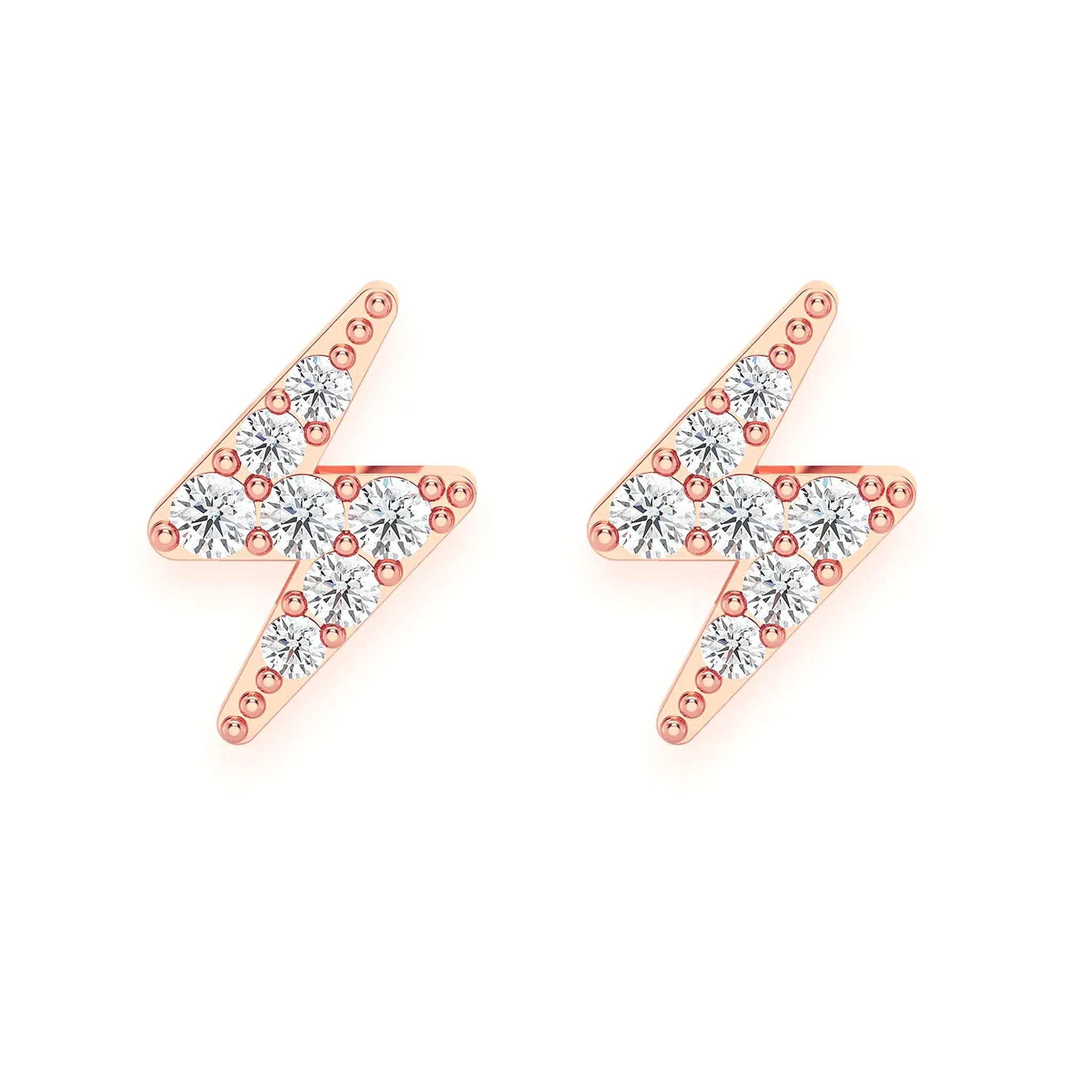 Lightning Diamond Studs - earrings in yellow gold (view 5 of 11)