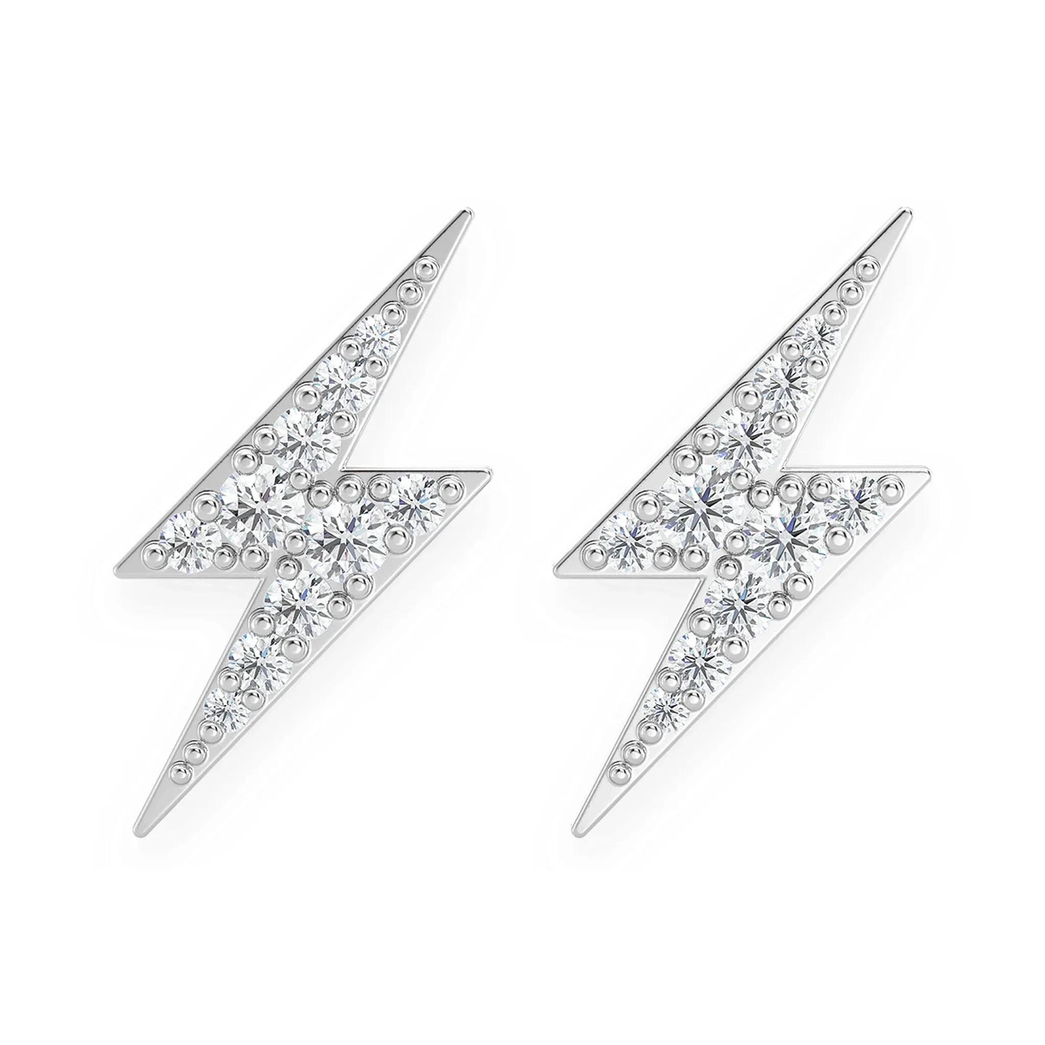 Lightning Diamond Studs - earrings in yellow gold (view 8 of 11)