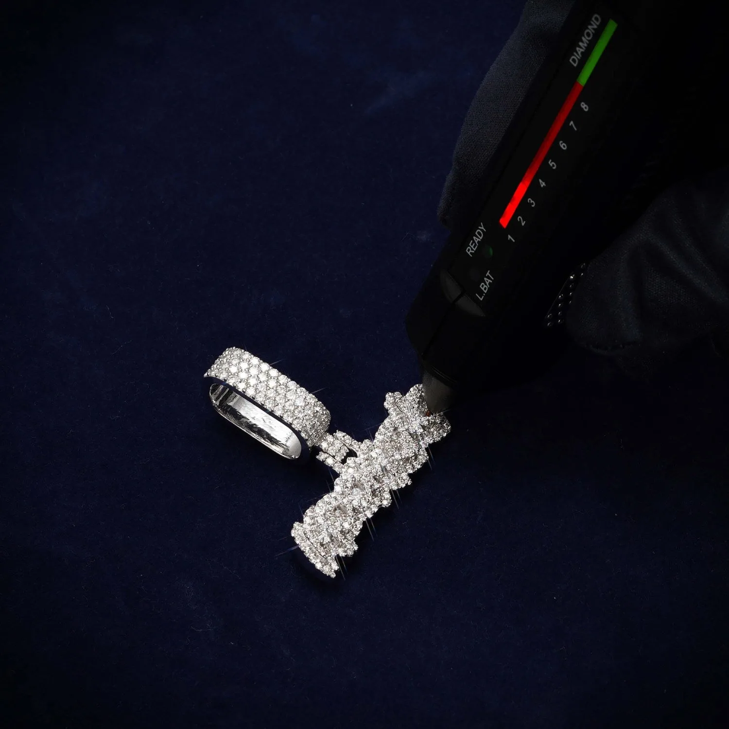 "LIL MOOMGNG" Custom Moissanite Name Pendant 14K Gold (view 4 of 4)