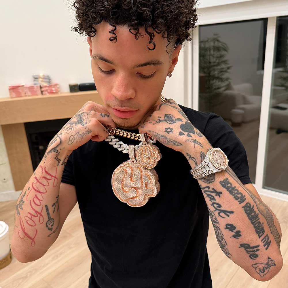 "LIL MOSEY" Custom Diamond Pendant 14K Gold (view 2 of 4)