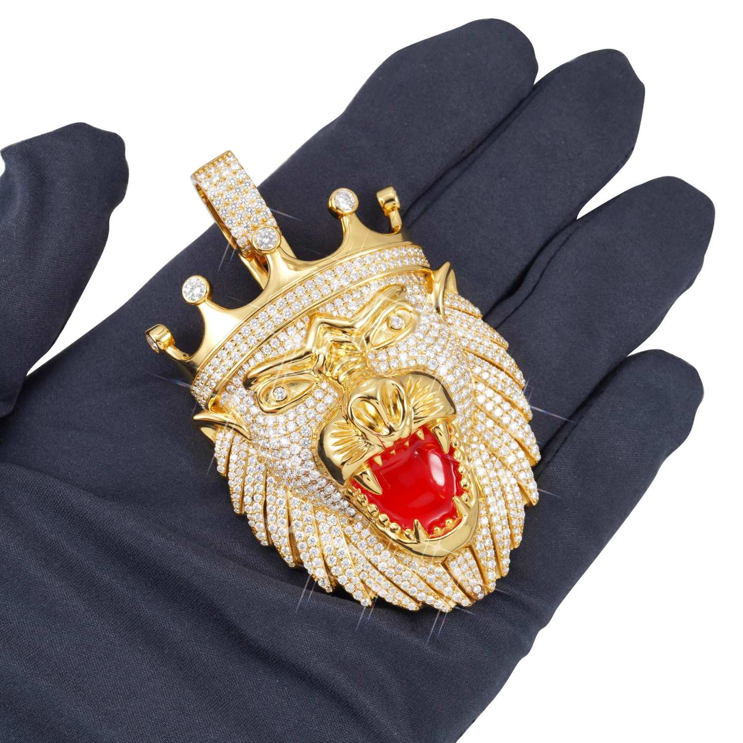 "LION KING" Custom Moissanite Logo Pendant 14K Gold (view 3 of 3)