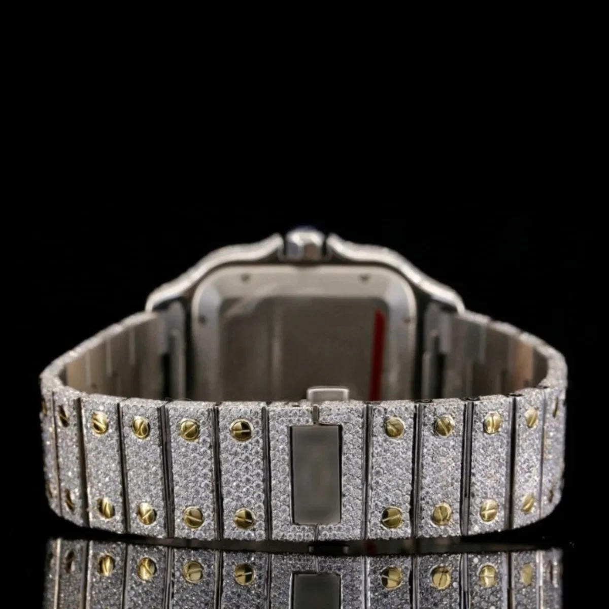 Roman Blue Dial Full Iced Out Automatic Moissanite Watch (view 6 of 6)