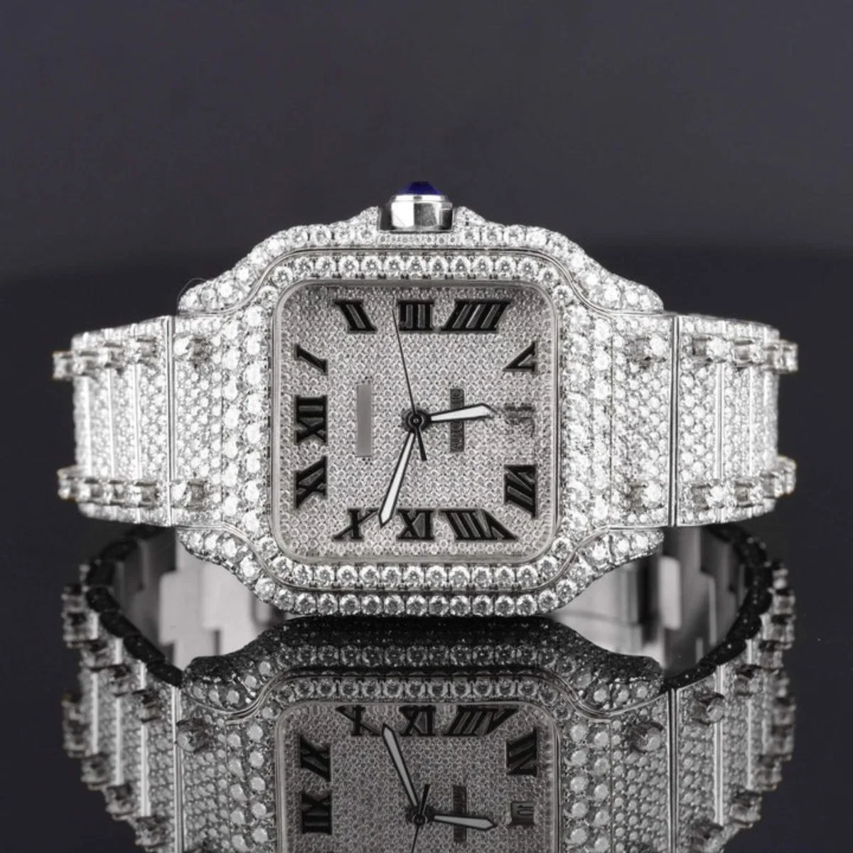 Luxurious Diamond Iced Out Automatic Moissanite Watch