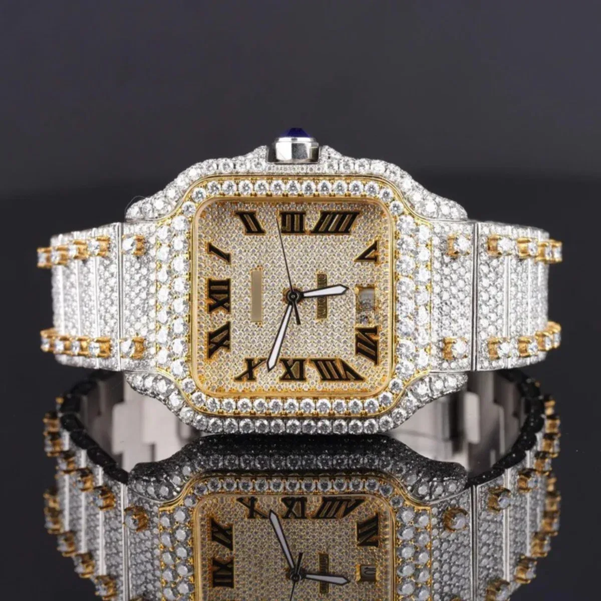 Luxurious Diamond Iced Out Automatic Moissanite Watch (view 2 of 8)