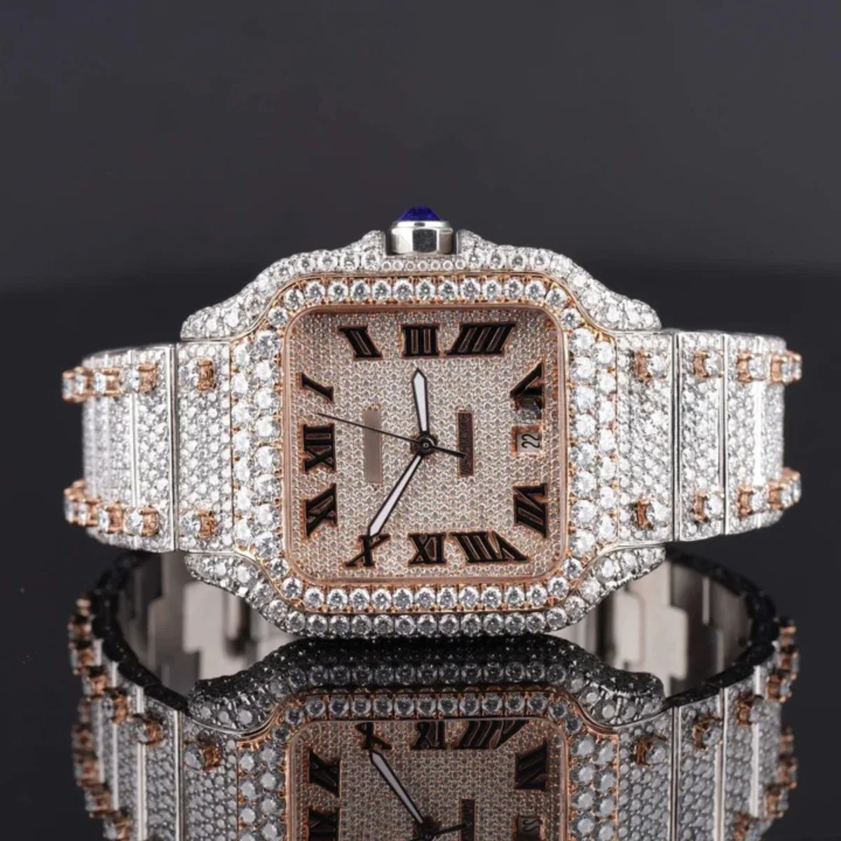 Luxurious Diamond Iced Out Automatic Moissanite Watch (view 3 of 8)
