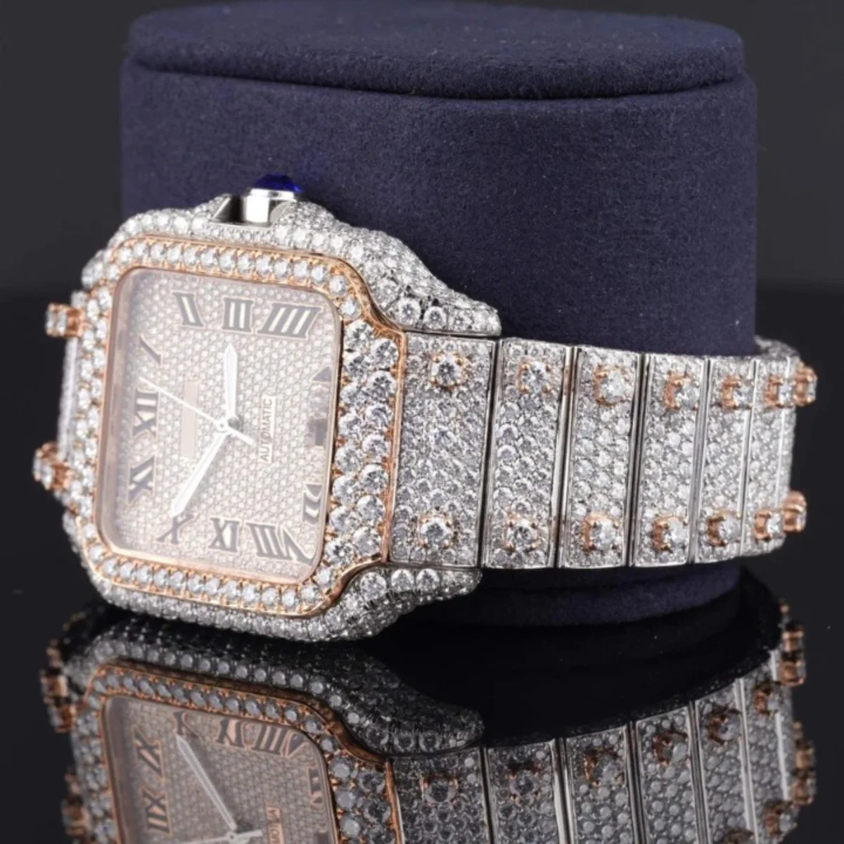 Luxurious Diamond Iced Out Automatic Moissanite Watch (view 7 of 8)