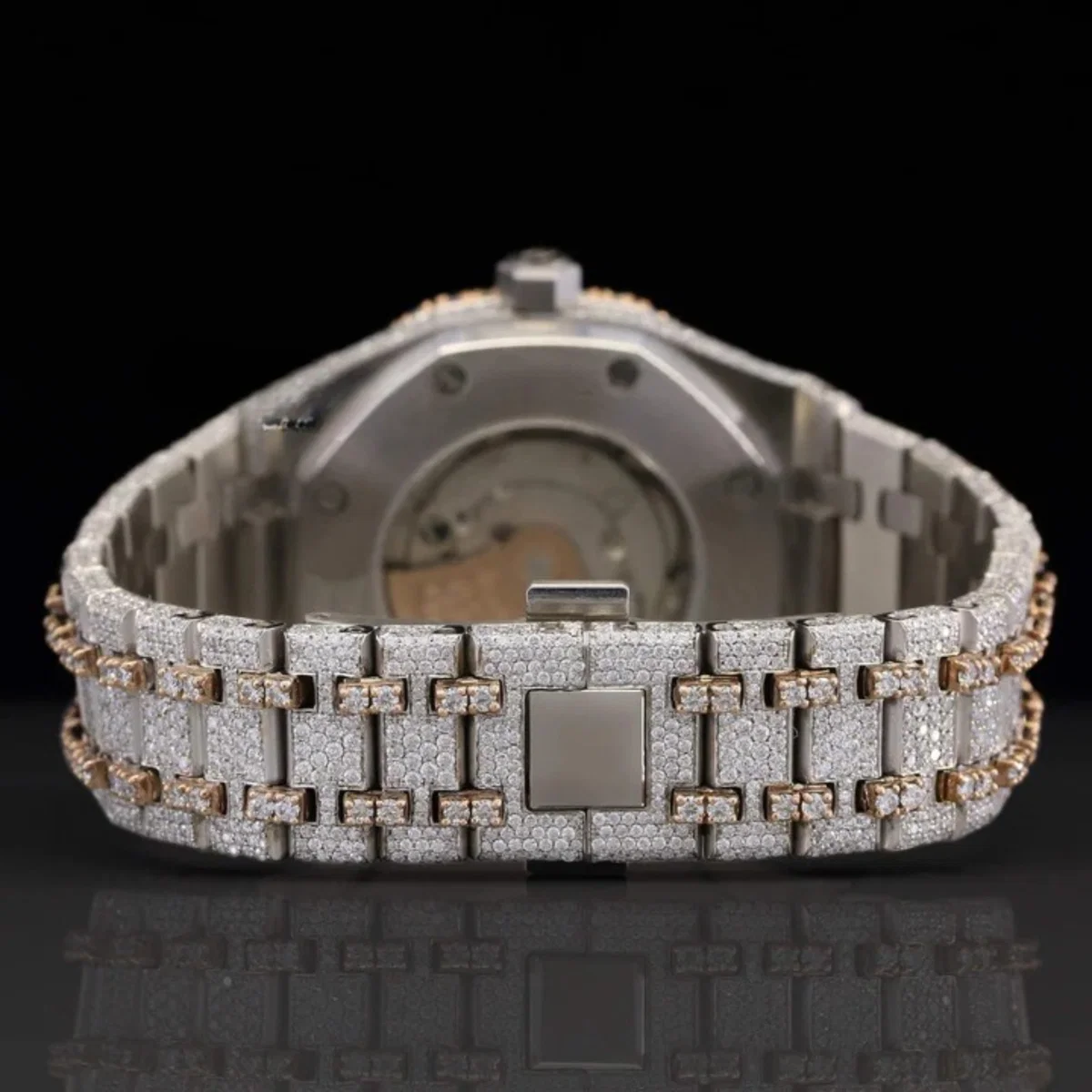 Luxurious Fully Iced Out Moissanite Dial Bust Down Automatic Watch (view 6 of 6)