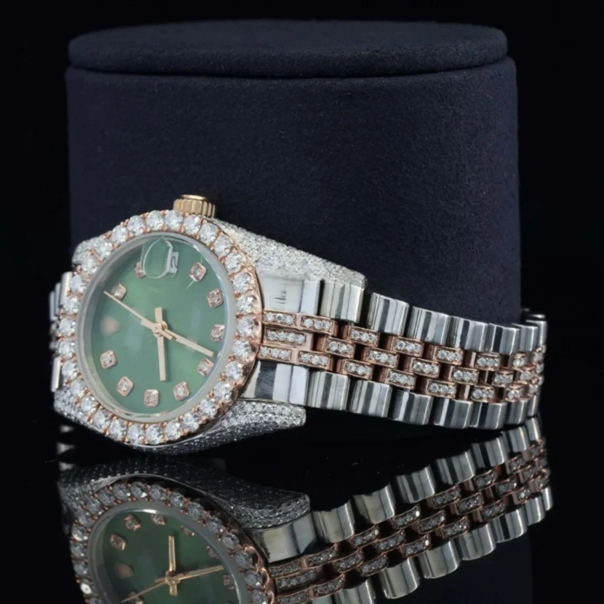 Luxurious Moissanite Automatic Movement Two Tone Watch For Women (view 6 of 7)