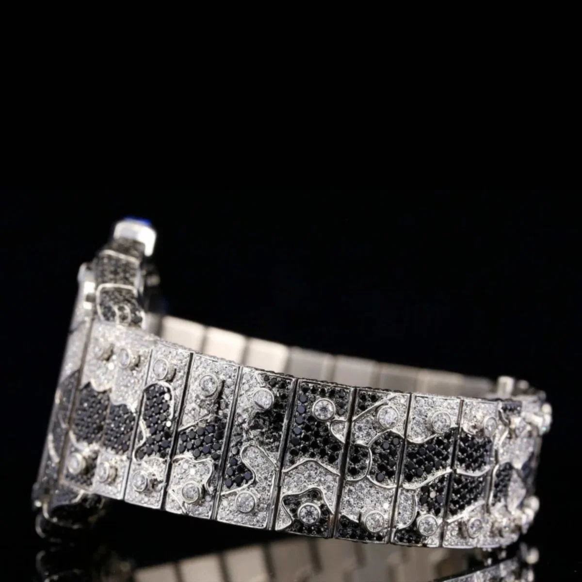 Luxury Aesthetic Snake Skin Pattern Iced Out Moissanite Watch (view 3 of 4)