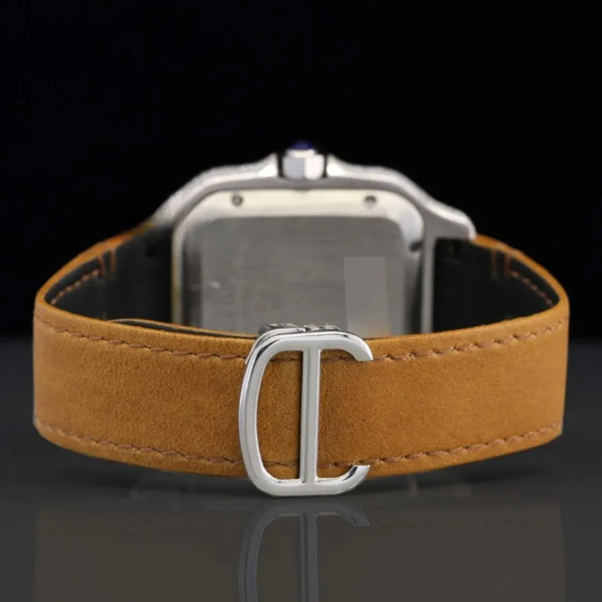 Luxury Brown Leather Belt Moissanite Diamond Iced Out Watch For Men (view 6 of 6)