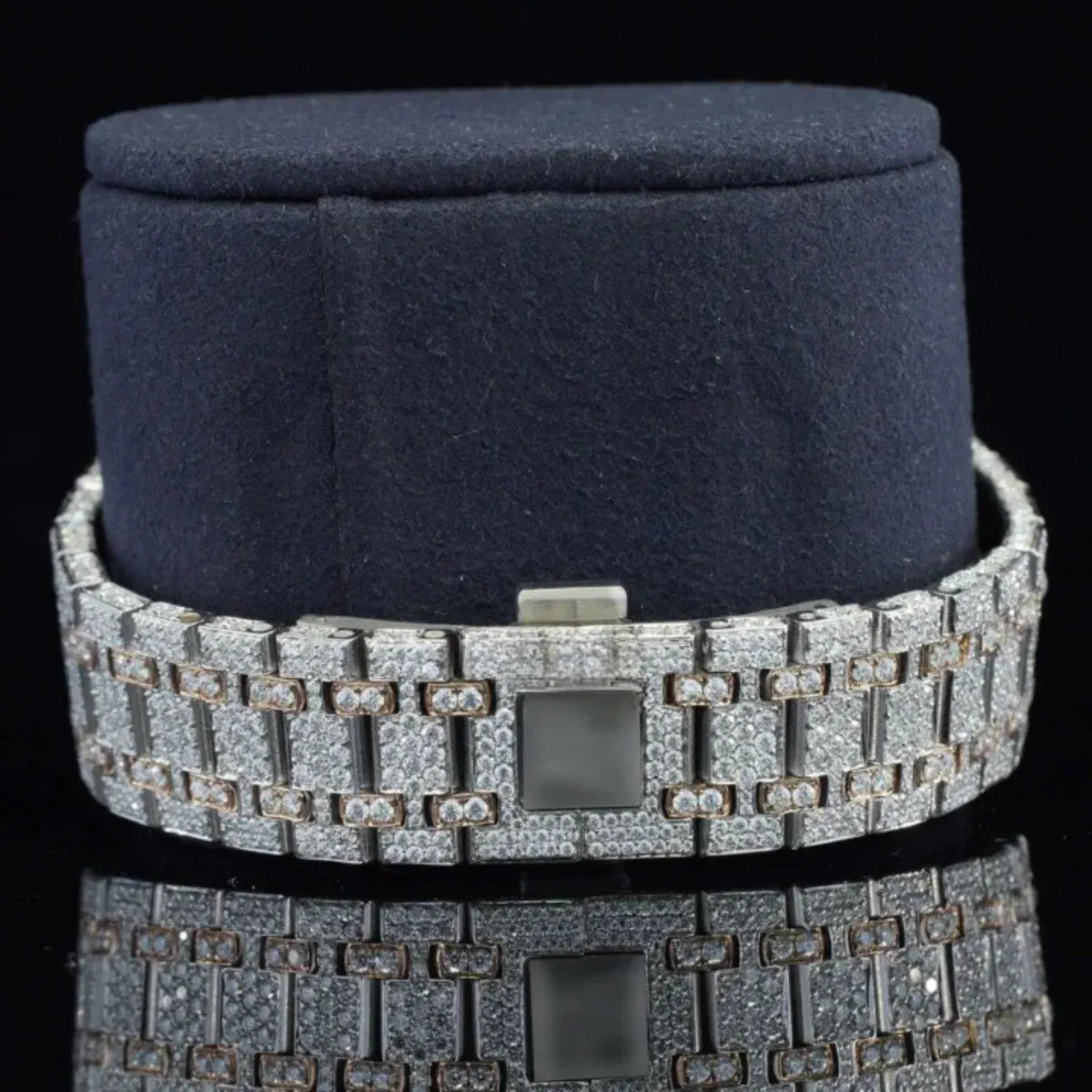 Luxury Moissanite Watch Iced Out Arabic Numericals Automatic Movement For Men (view 7 of 7)