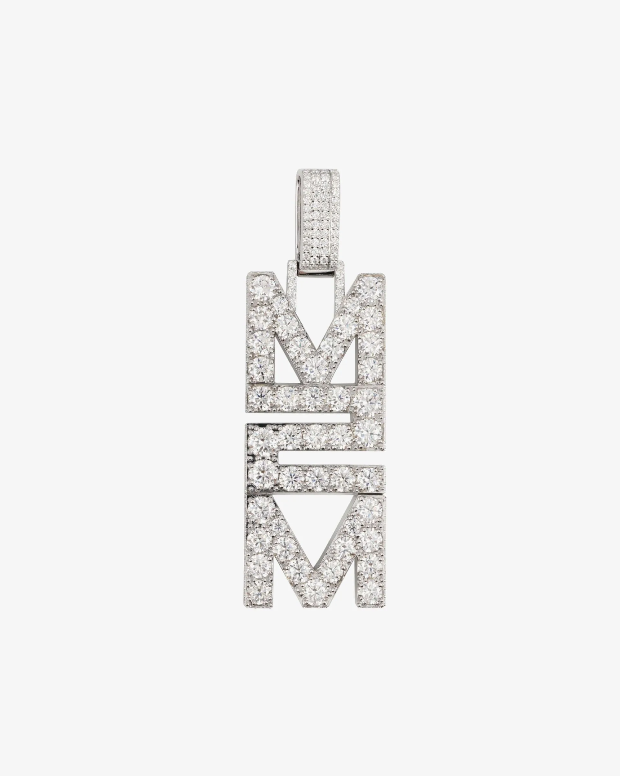 "M2M" Custom Moissanite Name Pendant 14K Gold