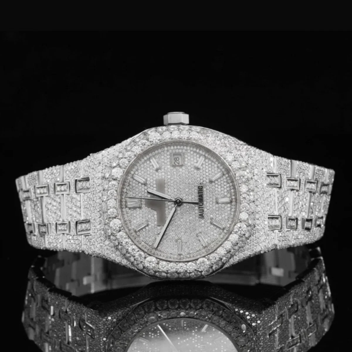 Magnificent Moissanite Diamond Iced Out Bust Down Watch For Men