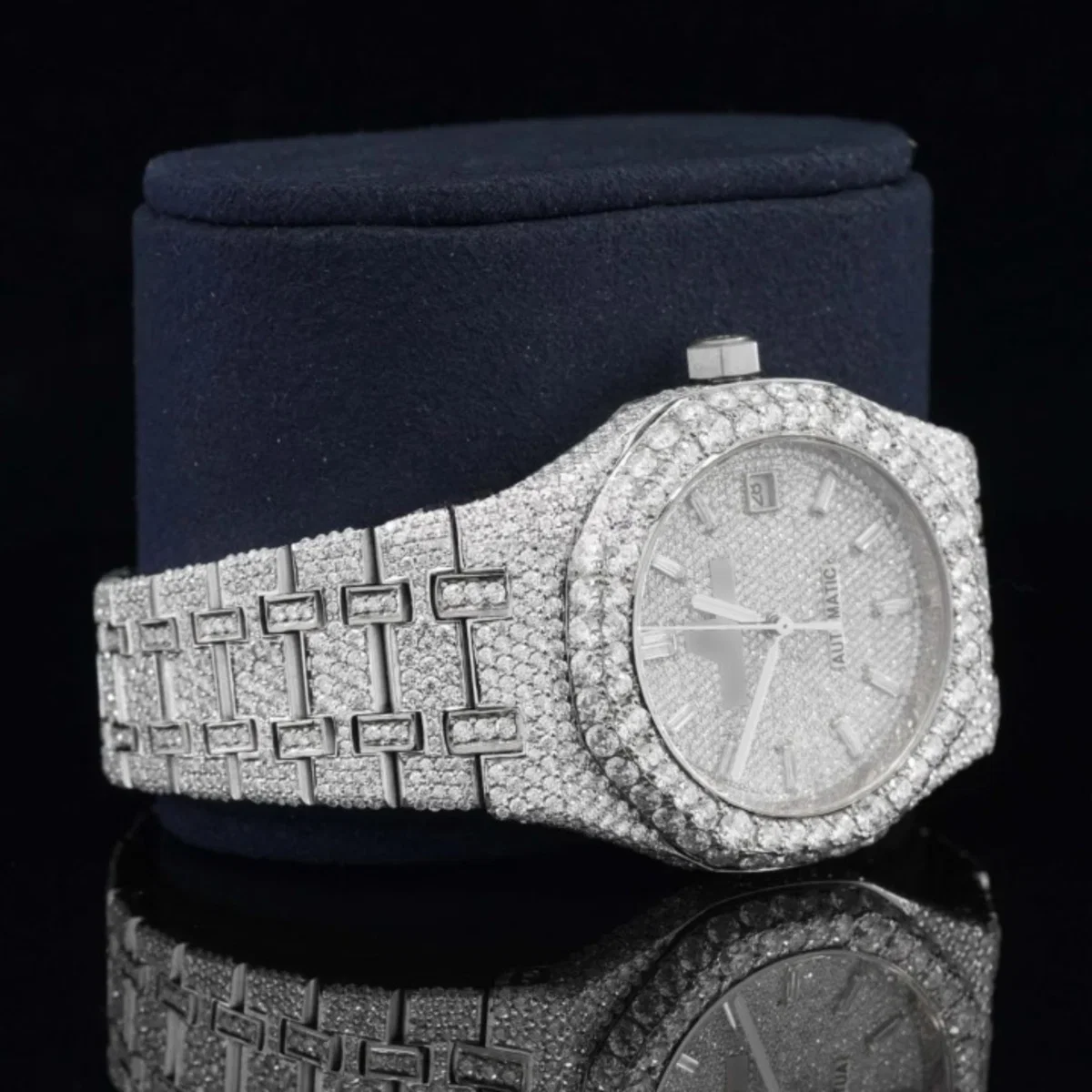 Magnificent Moissanite Diamond Iced Out Bust Down Watch For Men (view 2 of 7)