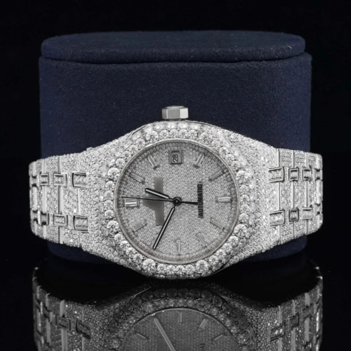 Magnificent Moissanite Diamond Iced Out Bust Down Watch For Men (view 5 of 7)