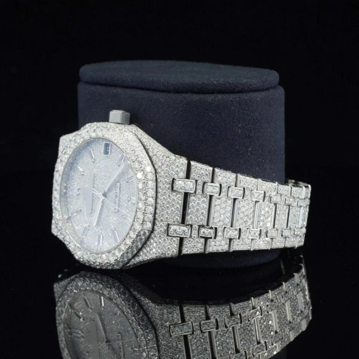 Marvellous Moissanite Diamond Watch With Swiss Automatic Movement (view 3 of 5)