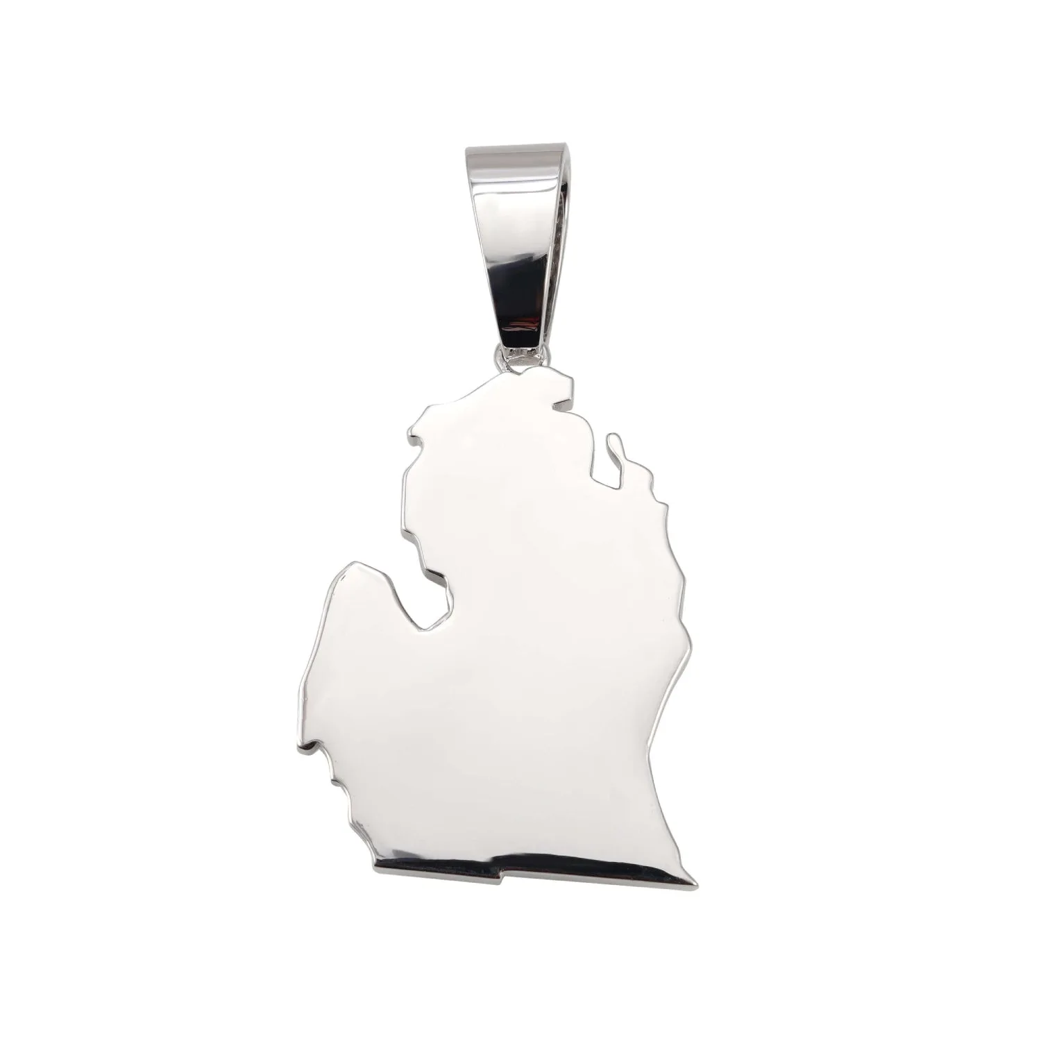 "MICHIGAN" Custom Logo Moissanite Pendant 14K Gold (view 2 of 3)
