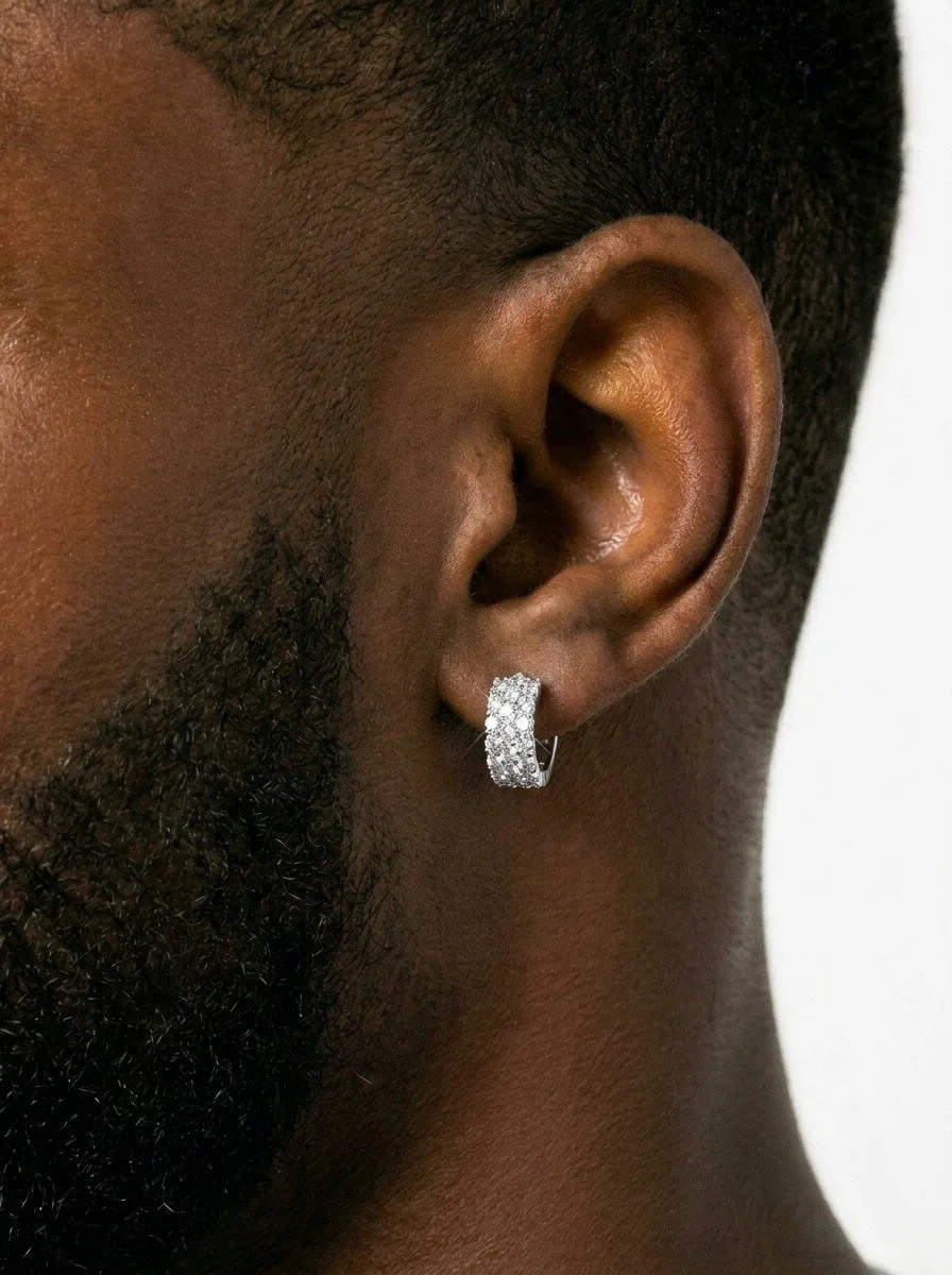 Moissanite 3-Row Hoop Earrings 14K Gold (view 3 of 6)