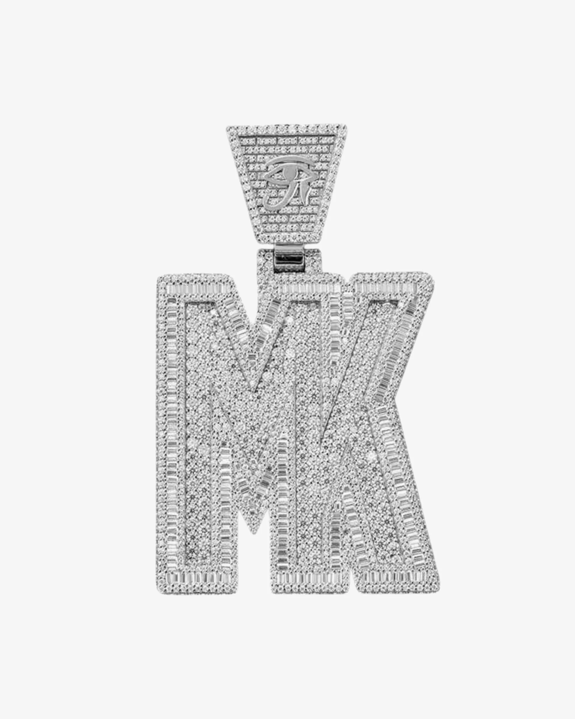 "MK" Custom Moissanite Pendant 14K Gold