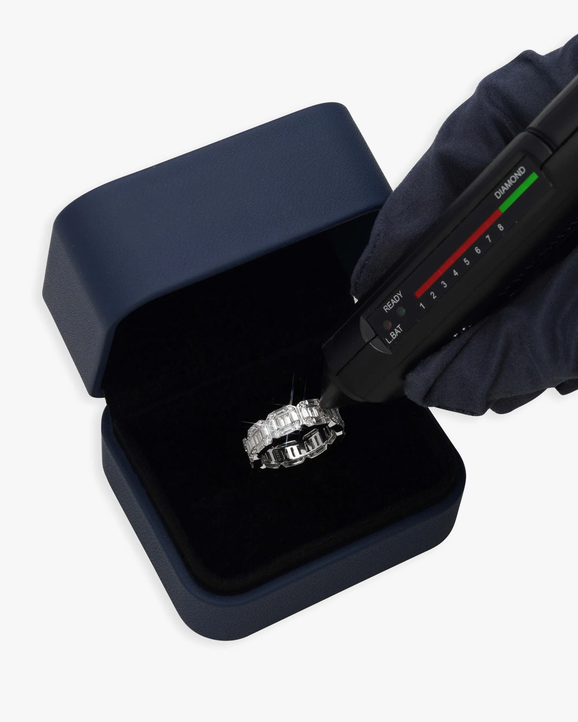 Moissanite 3-Row Baguette Band Ring 14K Gold (view 4 of 12)