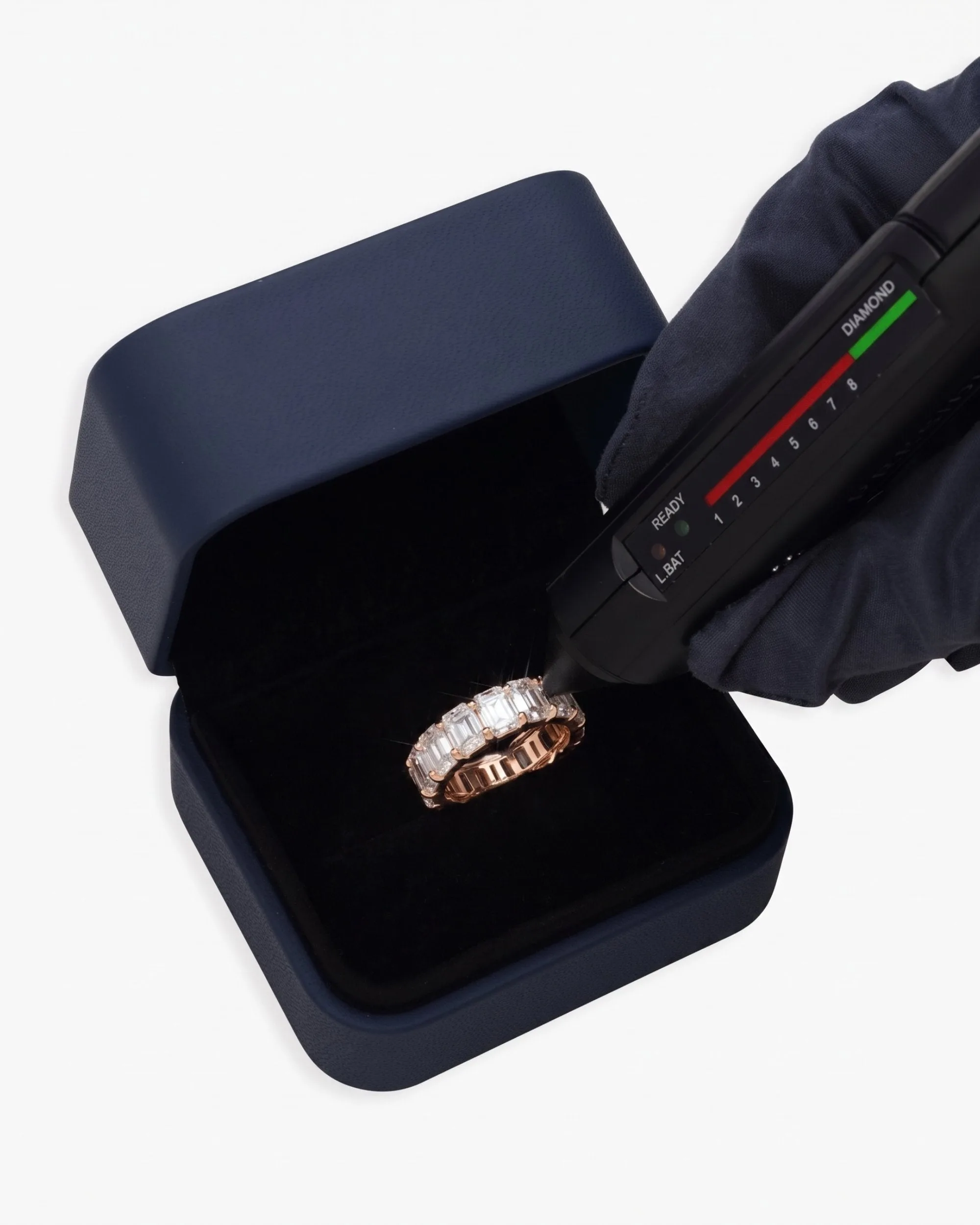 Moissanite 3-Row Baguette Band Ring 14K Gold (view 12 of 12)