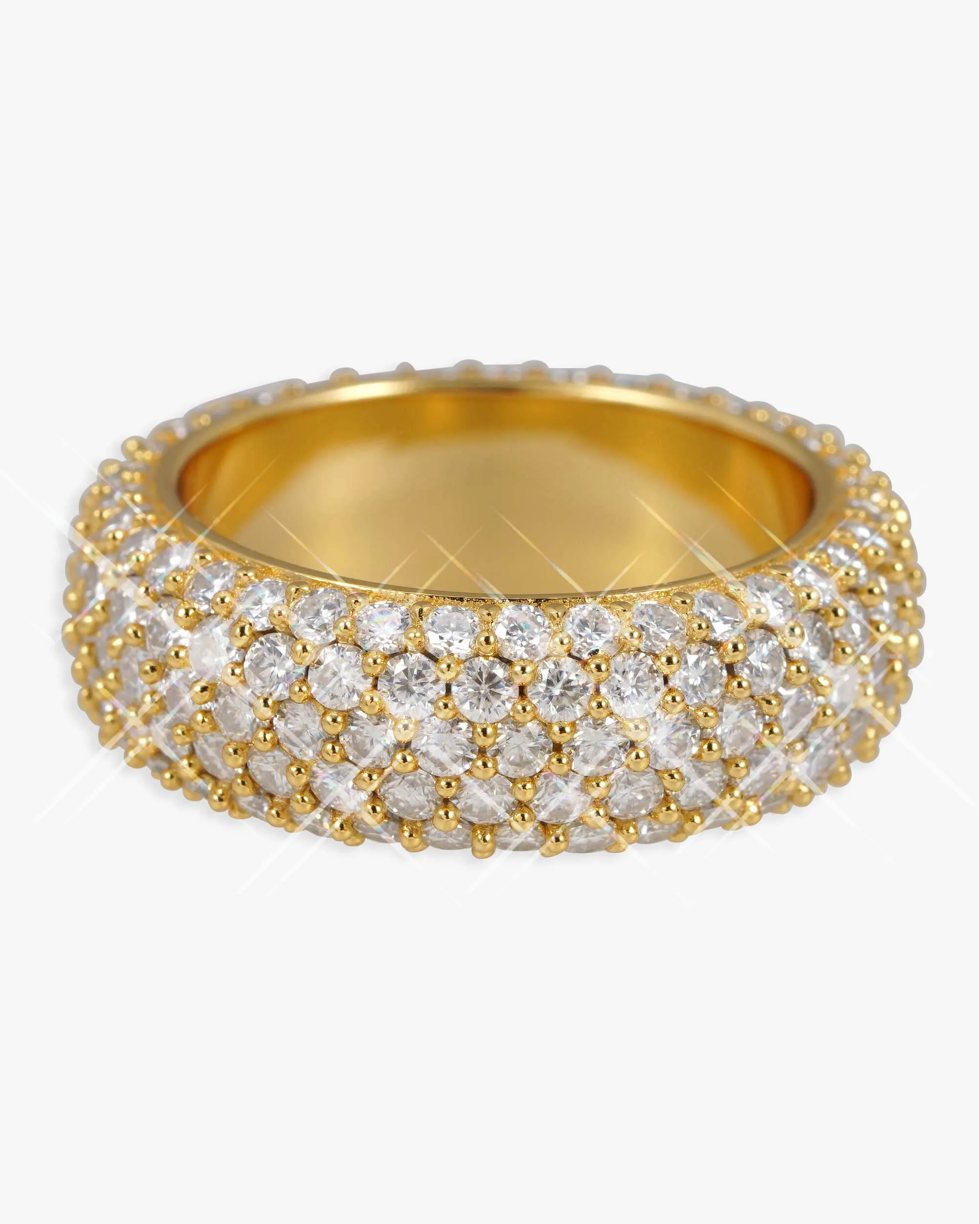 Moissanite 5-Row Band Ring 14K Gold (view 3 of 13)