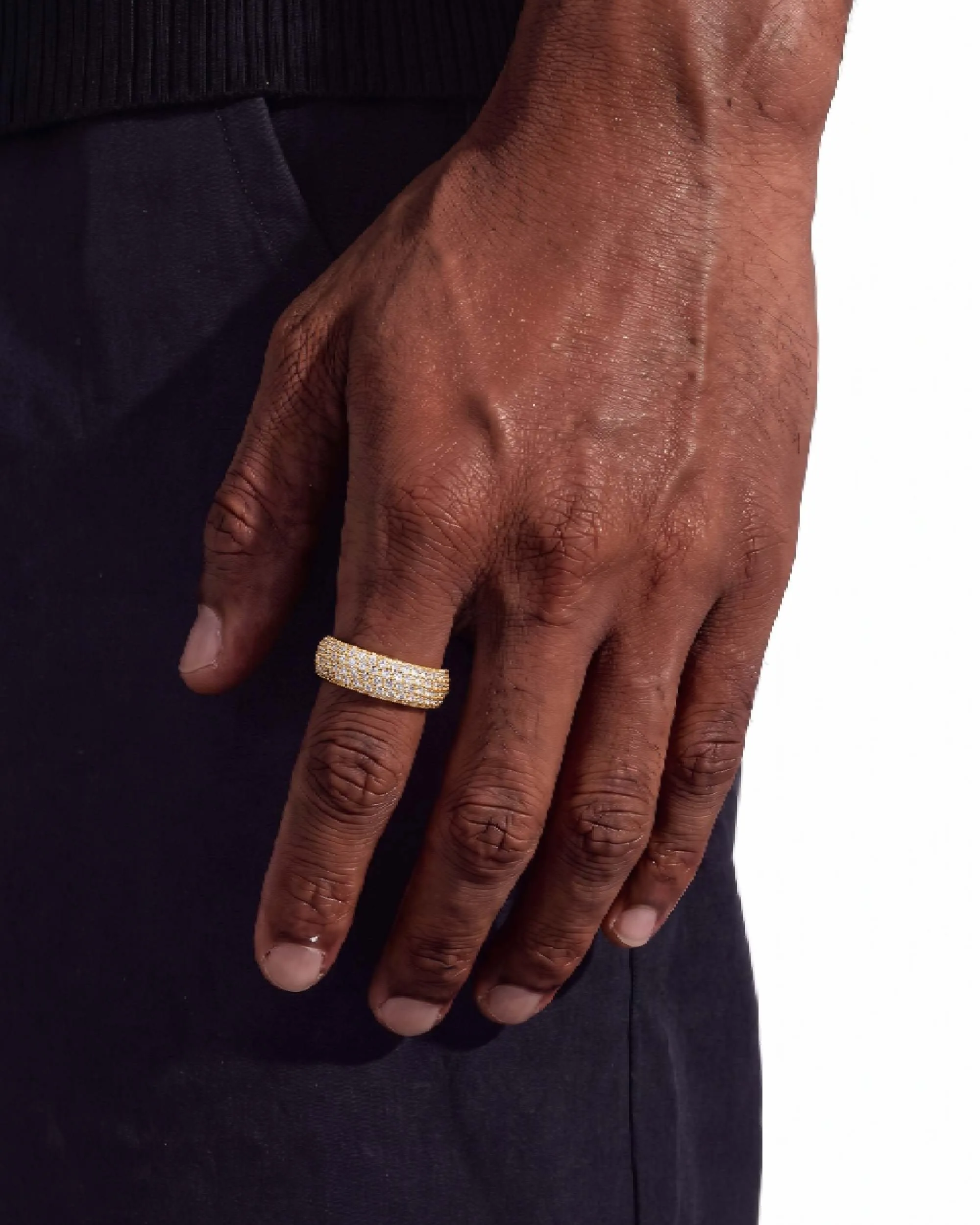 Moissanite 5-Row Band Ring 14K Gold (view 5 of 13)