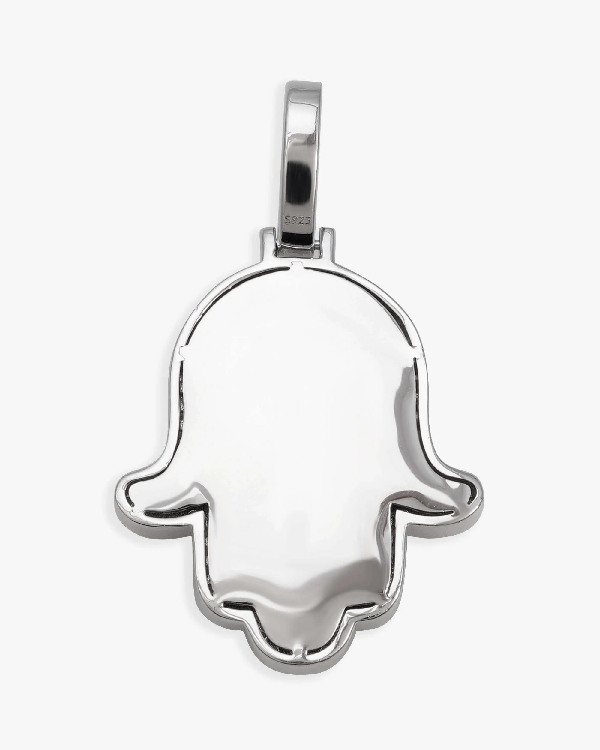Moissanite Allah Hamsa Hand Pendant 14K Gold (view 4 of 12)