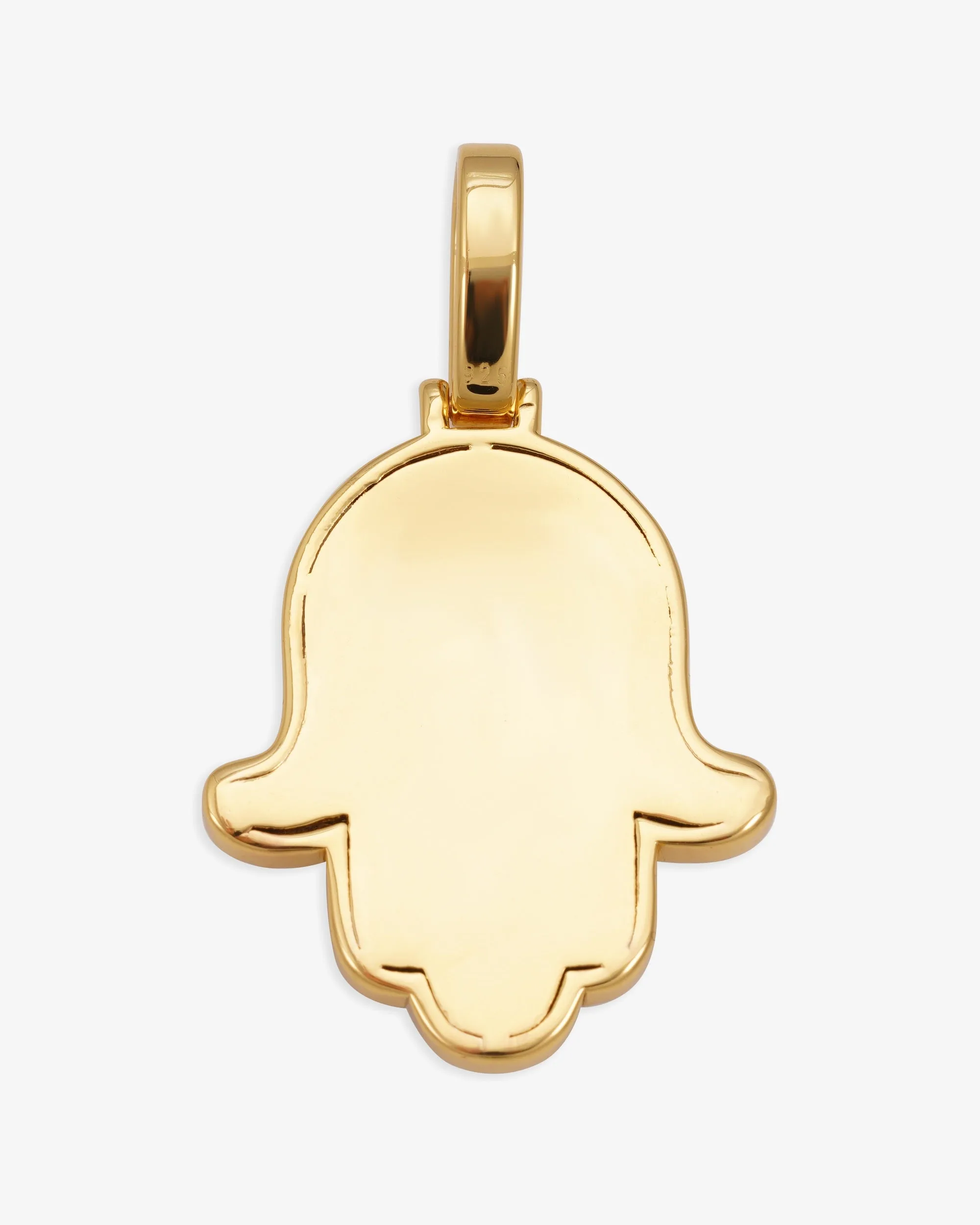 Moissanite Allah Hamsa Hand Pendant 14K Gold (view 7 of 12)