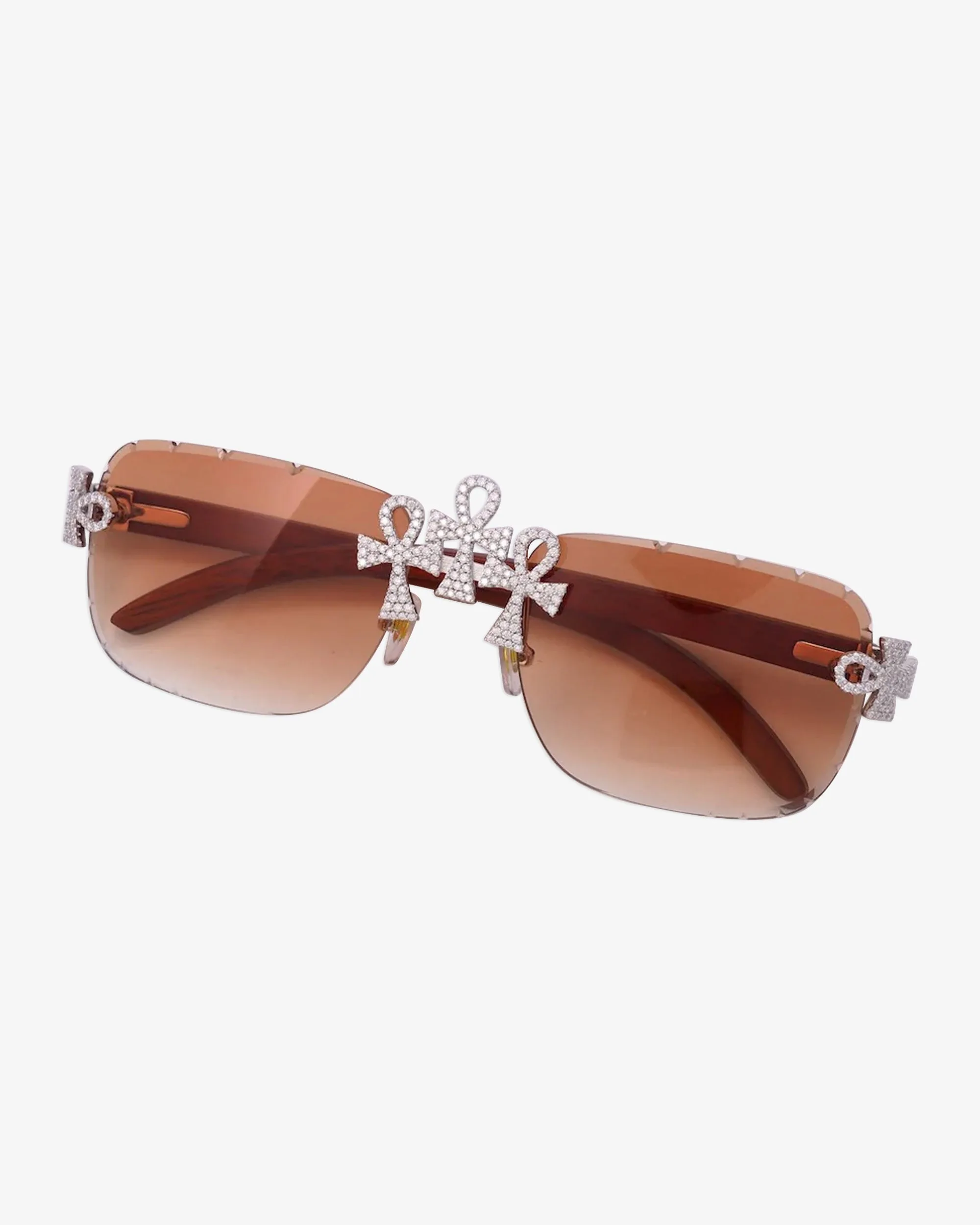 Moissanite Ankh Cross Sunglasses 14K Gold - pendant (view 2 of 7)