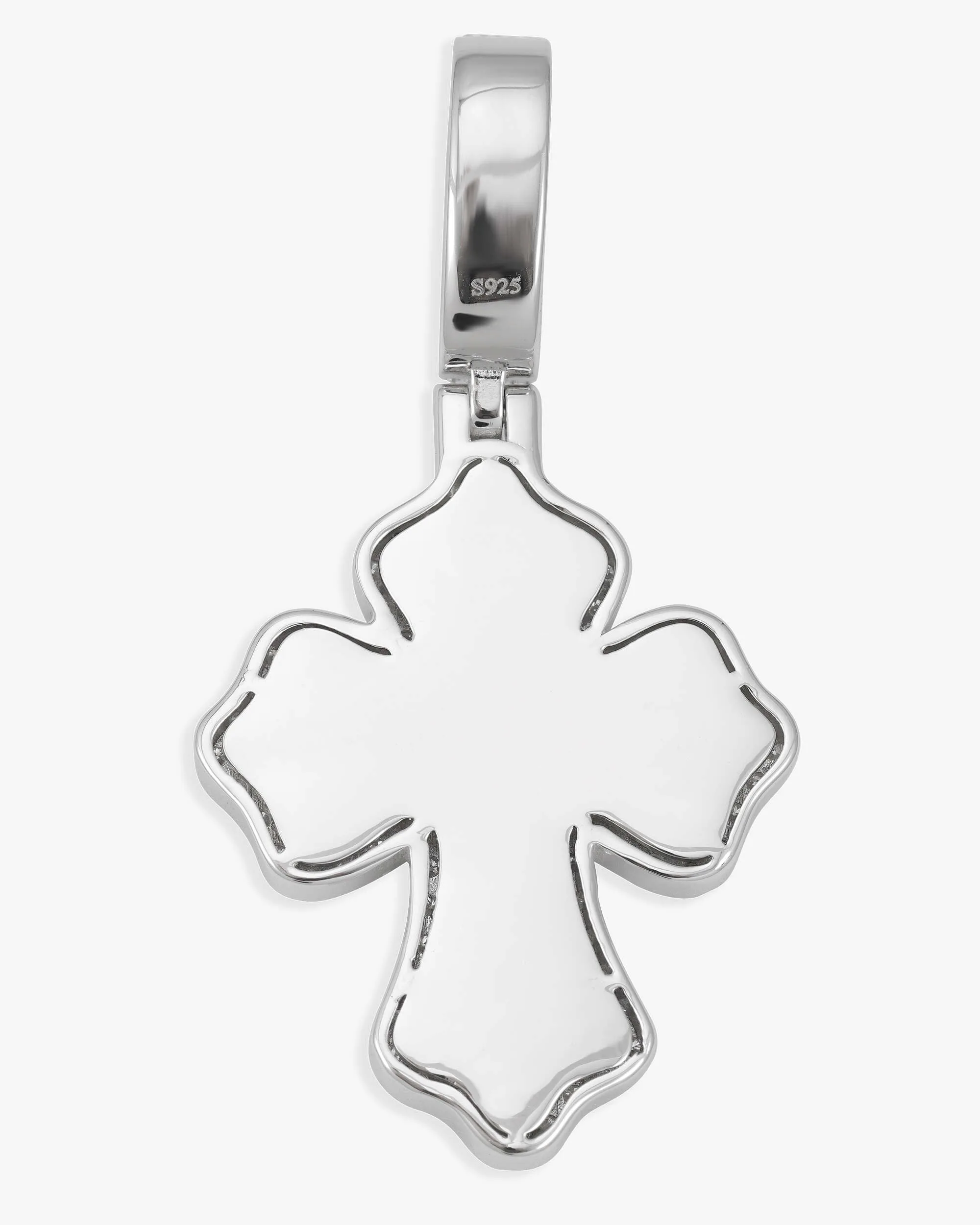 Moissanite Baguette Cross Pendant 14K Gold (view 3 of 12)