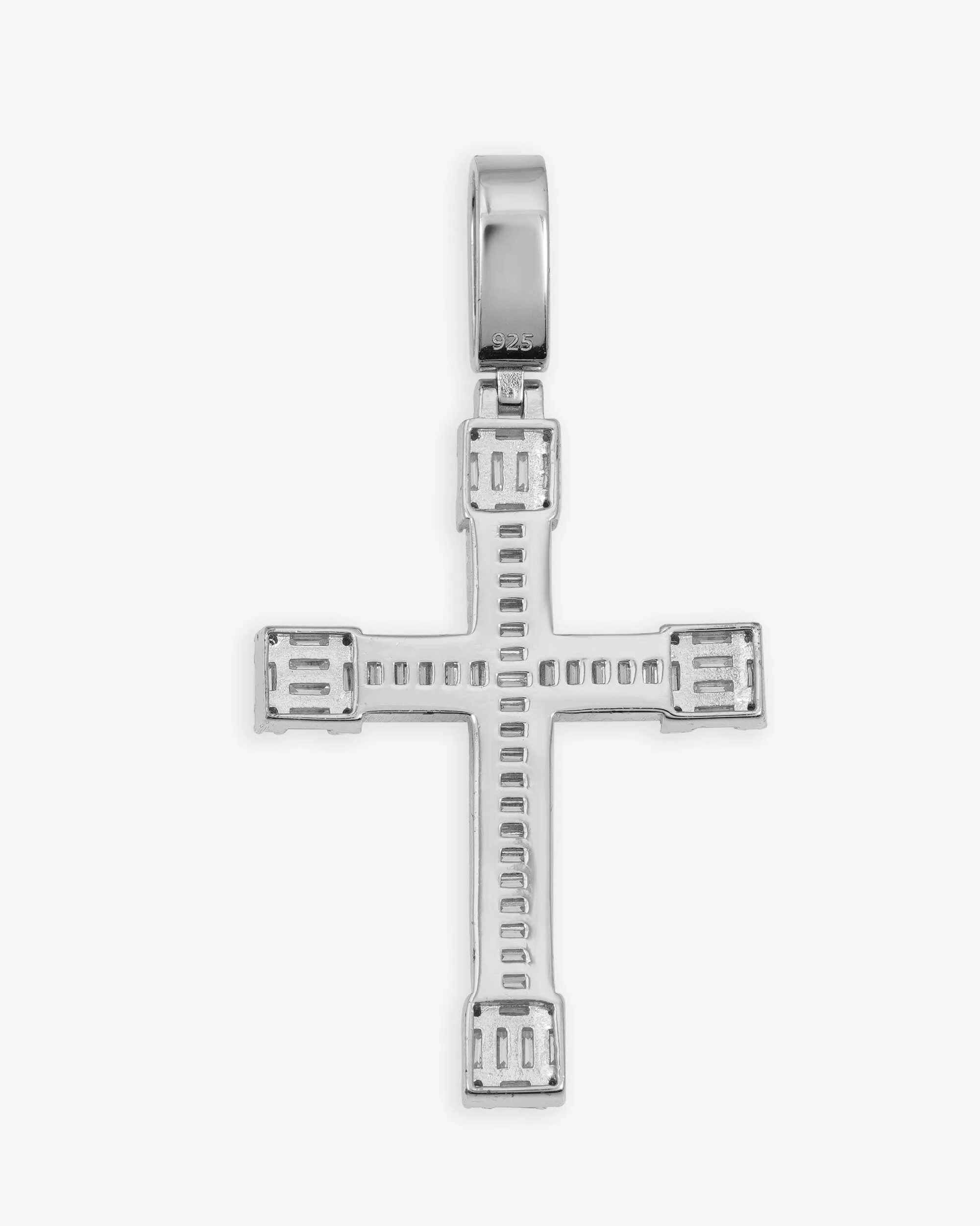 Moissanite Baguette Cut Cross Pendant 14K Gold (view 3 of 11)