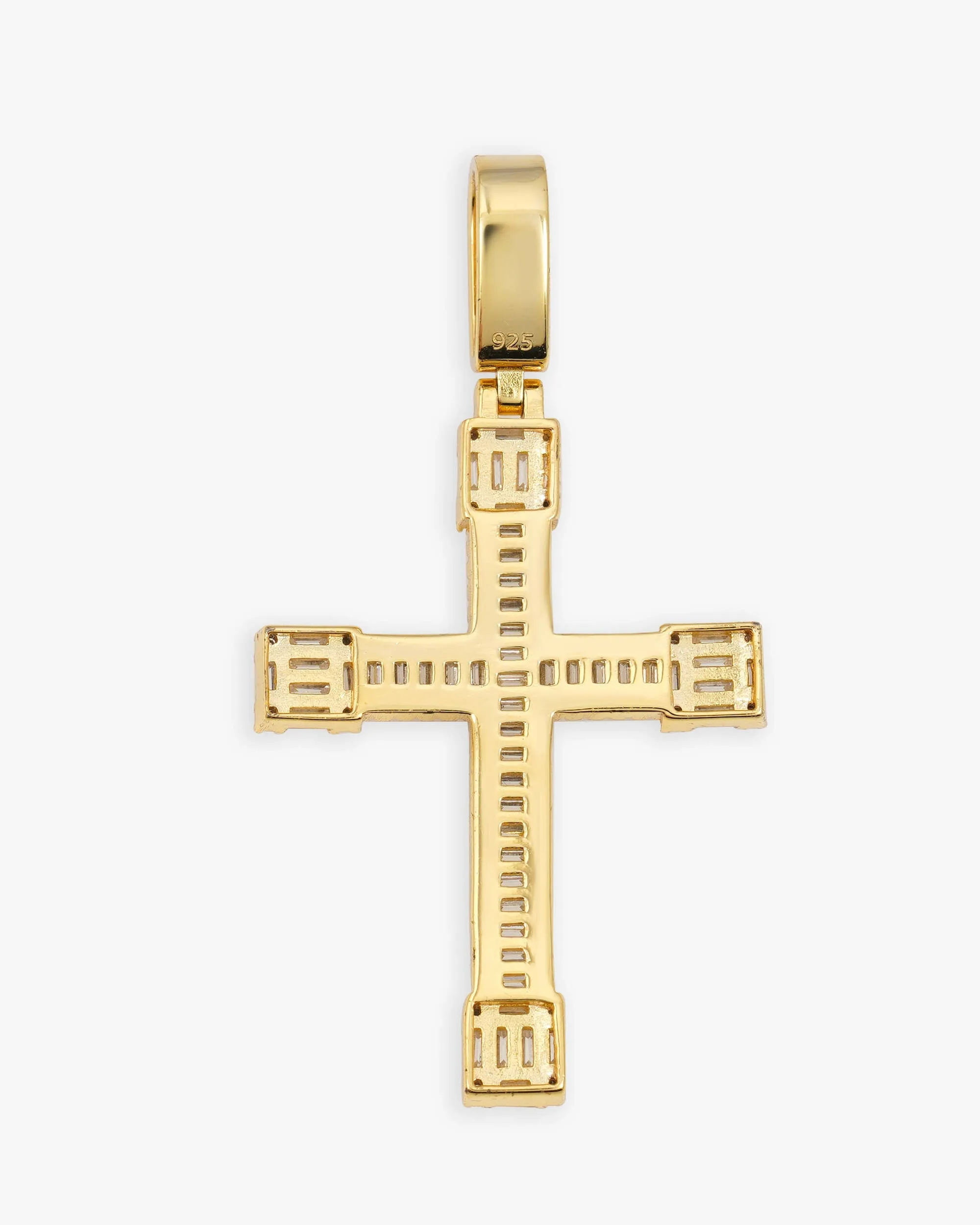 Moissanite Baguette Cut Cross Pendant 14K Gold (view 7 of 11)