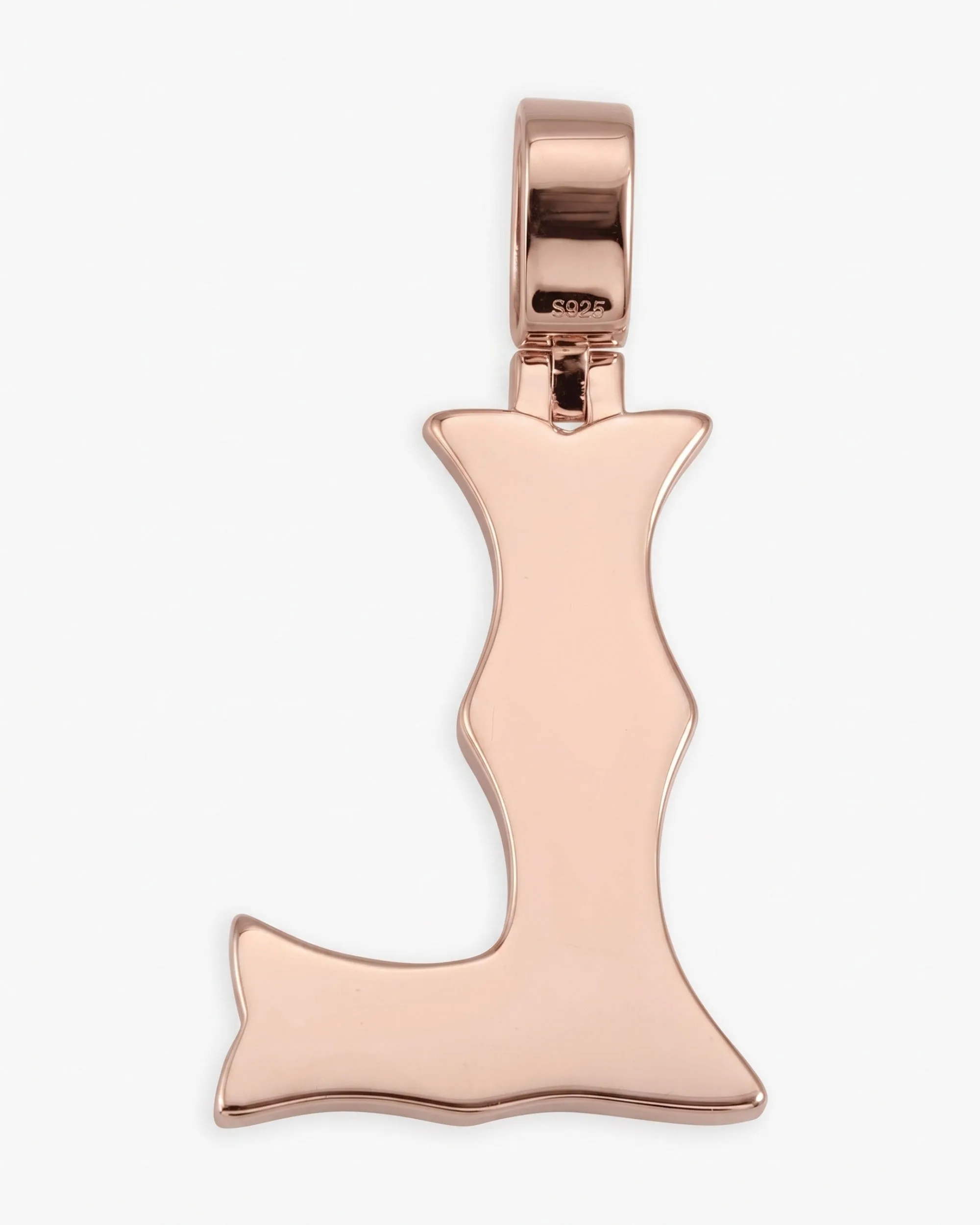 Moissanite Baguette Letter "L" Pendant - in white gold (view 7 of 12)