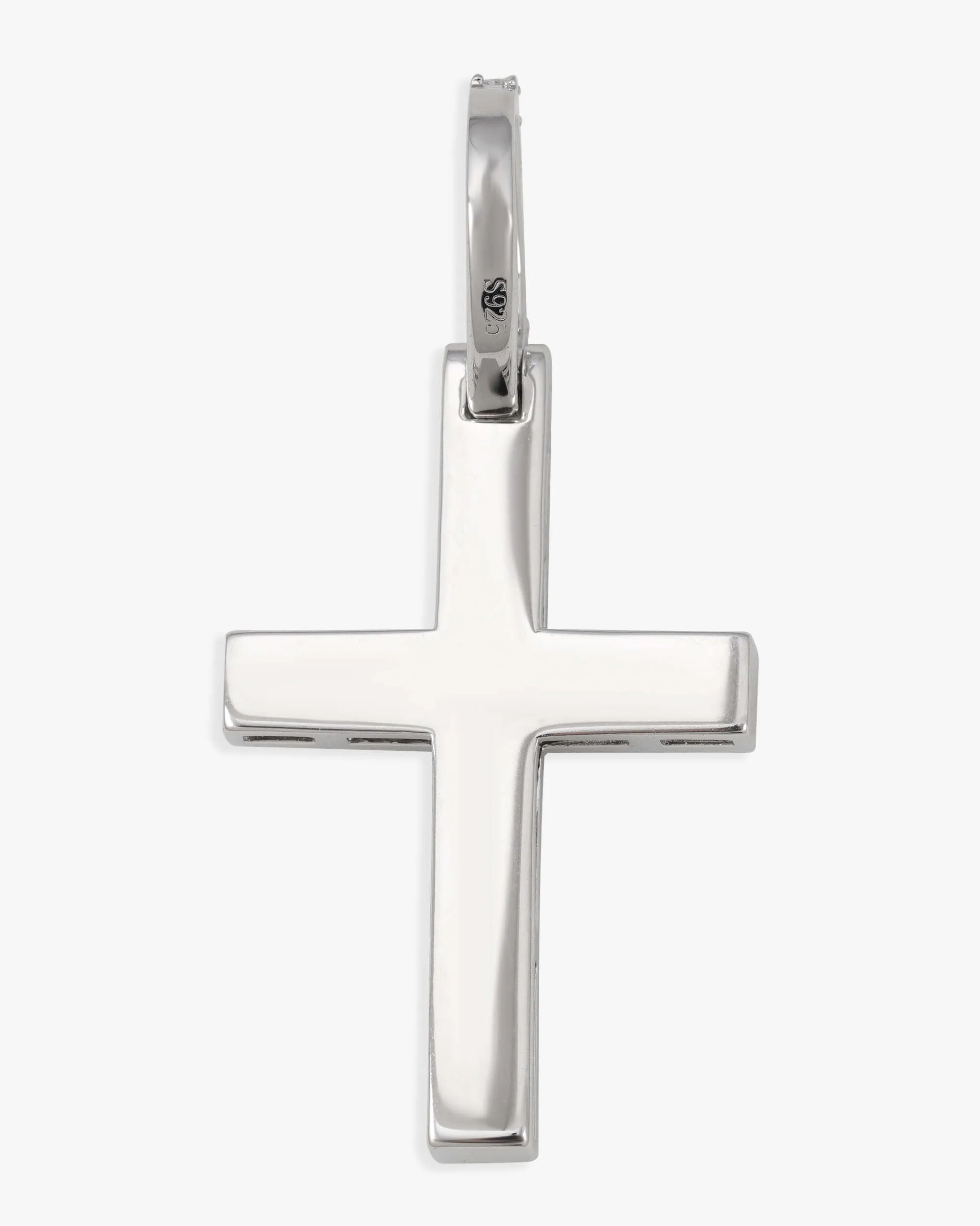 Moissanite Micro Cross Pendant 14K Gold (view 3 of 5)