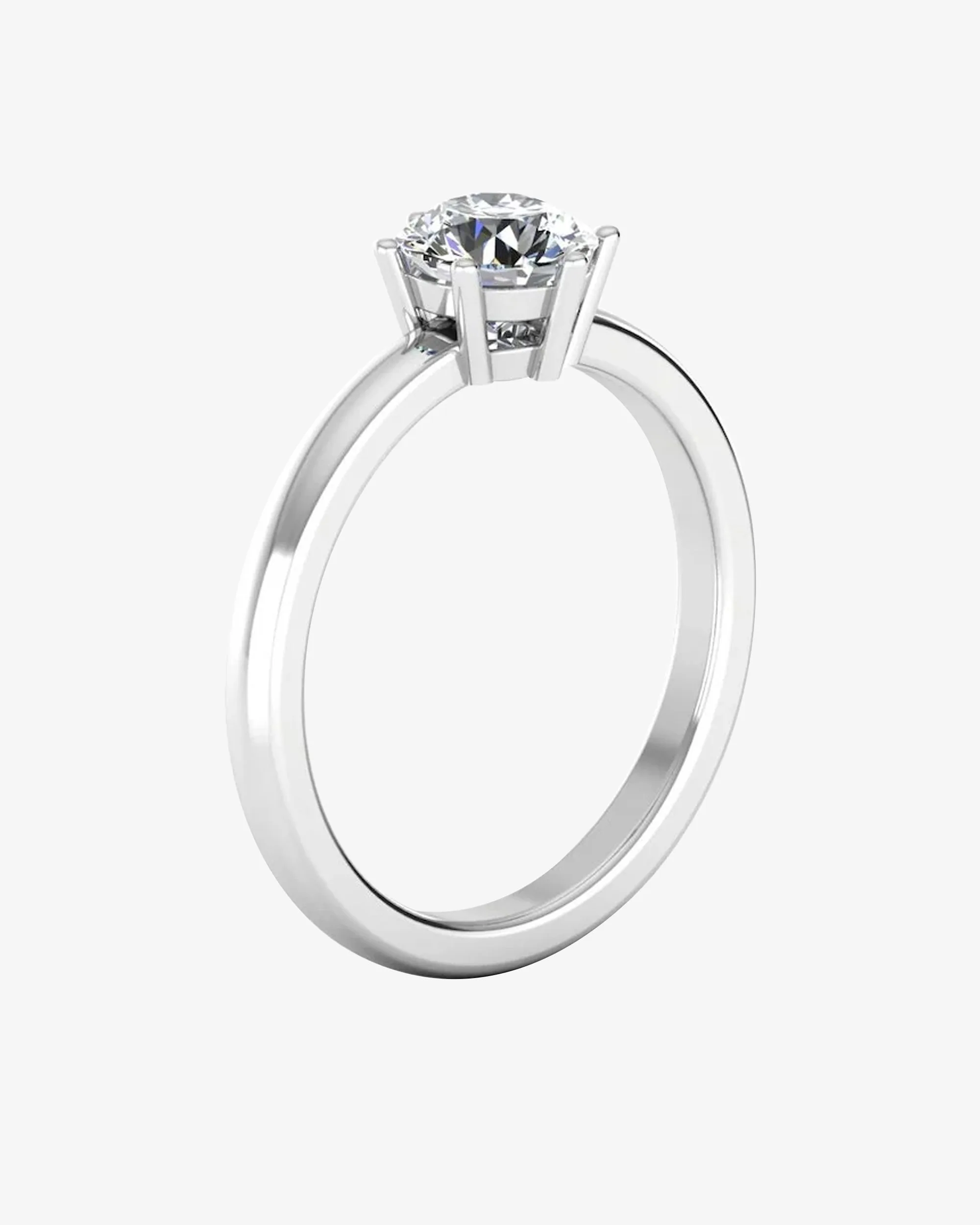 Moissanite Brilliant Solitaire Engagement Ring - in 14k gold (view 3 of 8)