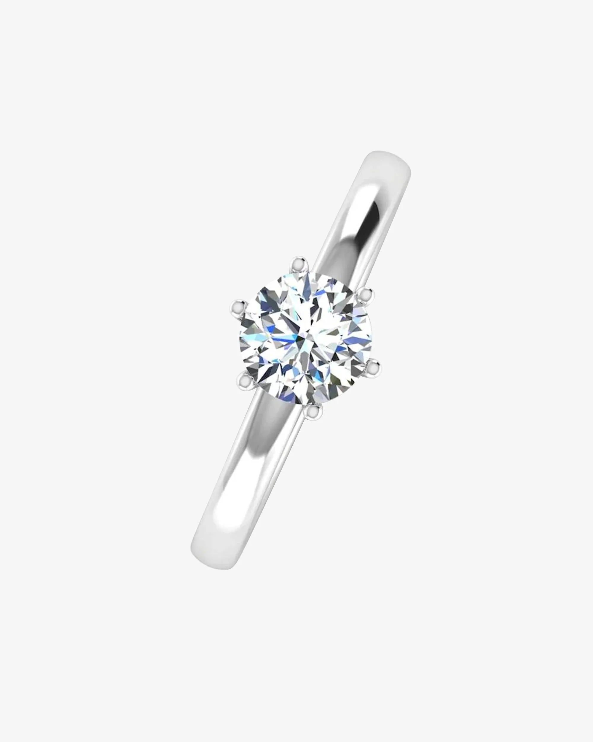 Moissanite Brilliant Solitaire Engagement Ring - in 14k gold (view 4 of 8)