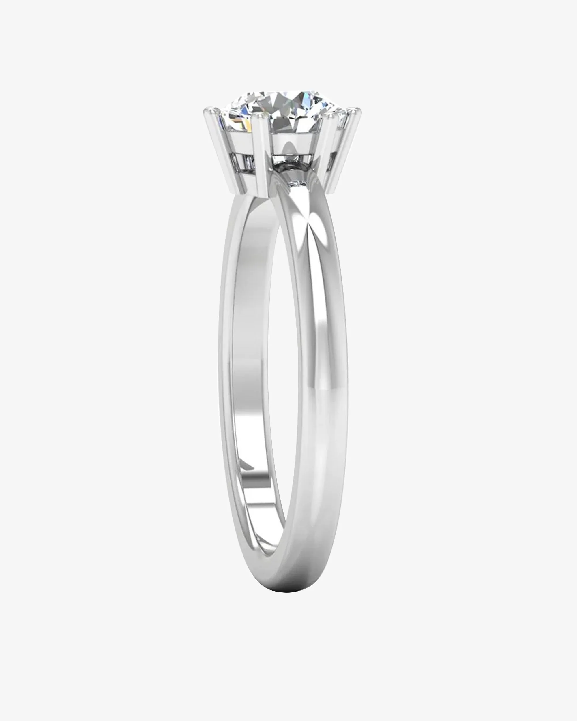 Moissanite Brilliant Solitaire Engagement Ring - in 14k gold (view 5 of 8)